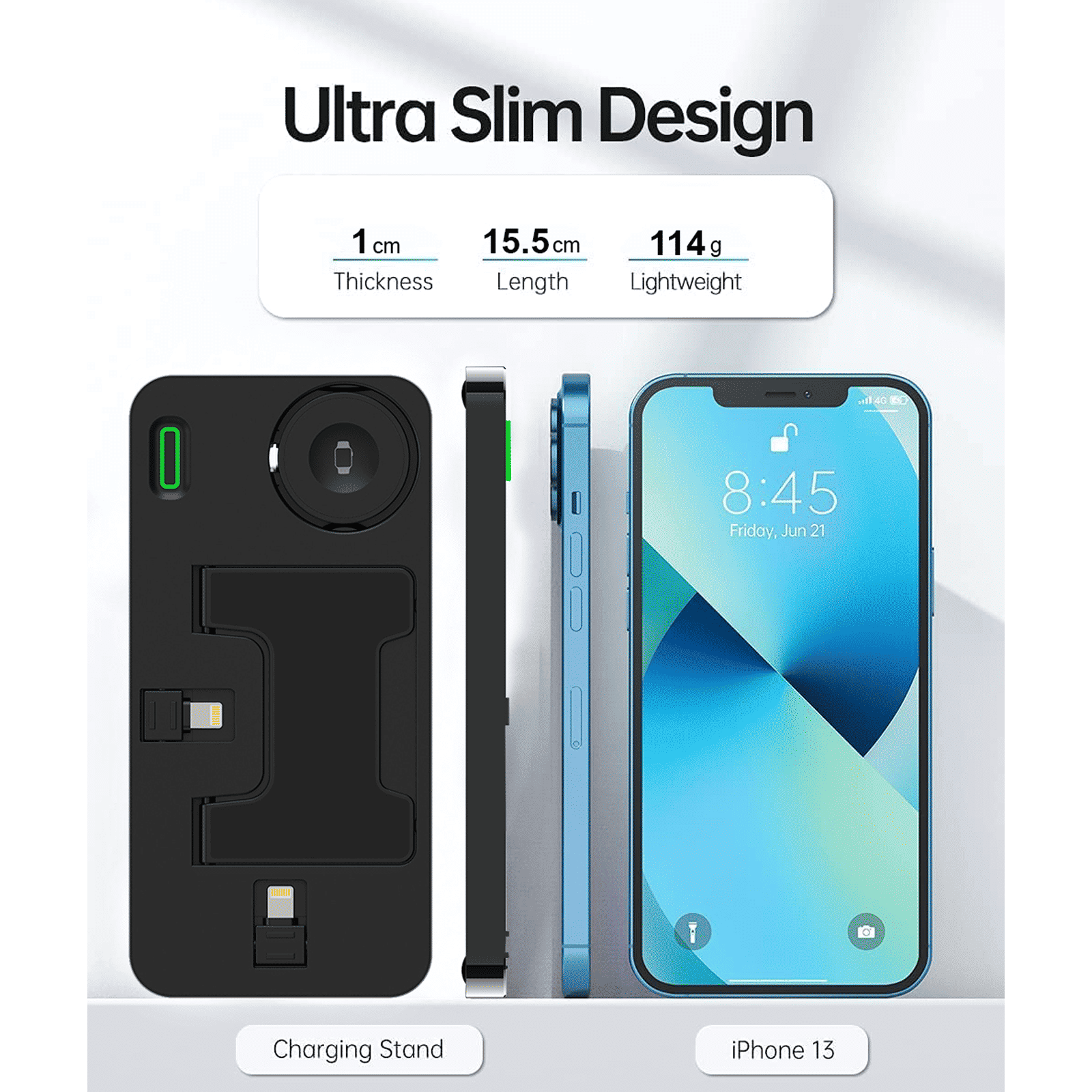 UNIGEN UNIDOCK 100 3-in-1 Wireless Charger for iOS, Air-pods (Foldable Design, Black)_7