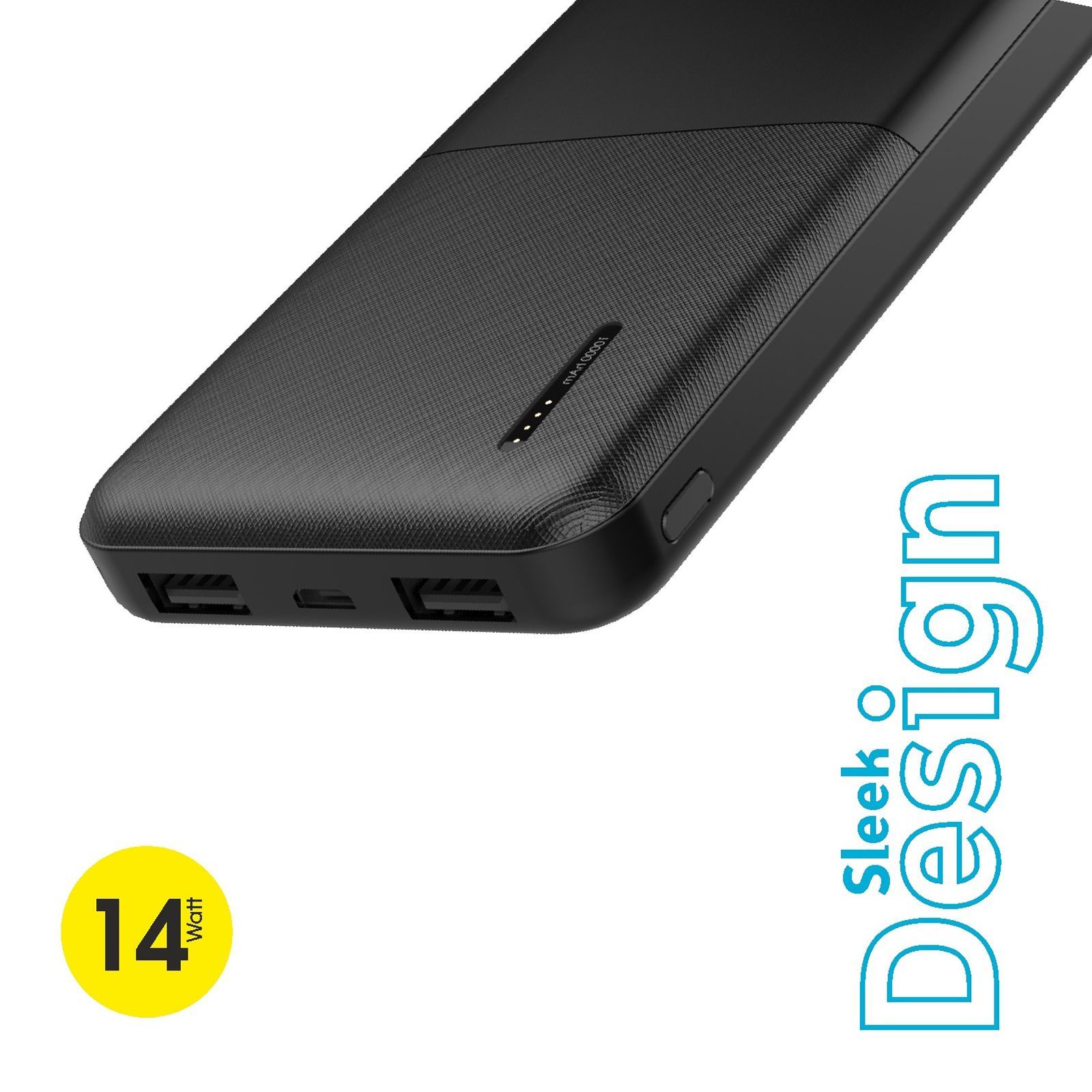 Candytech CTPB10B 10000 mAh 14W Power Bank (2 Type A Ports, Over Charge Protection, Black)_7