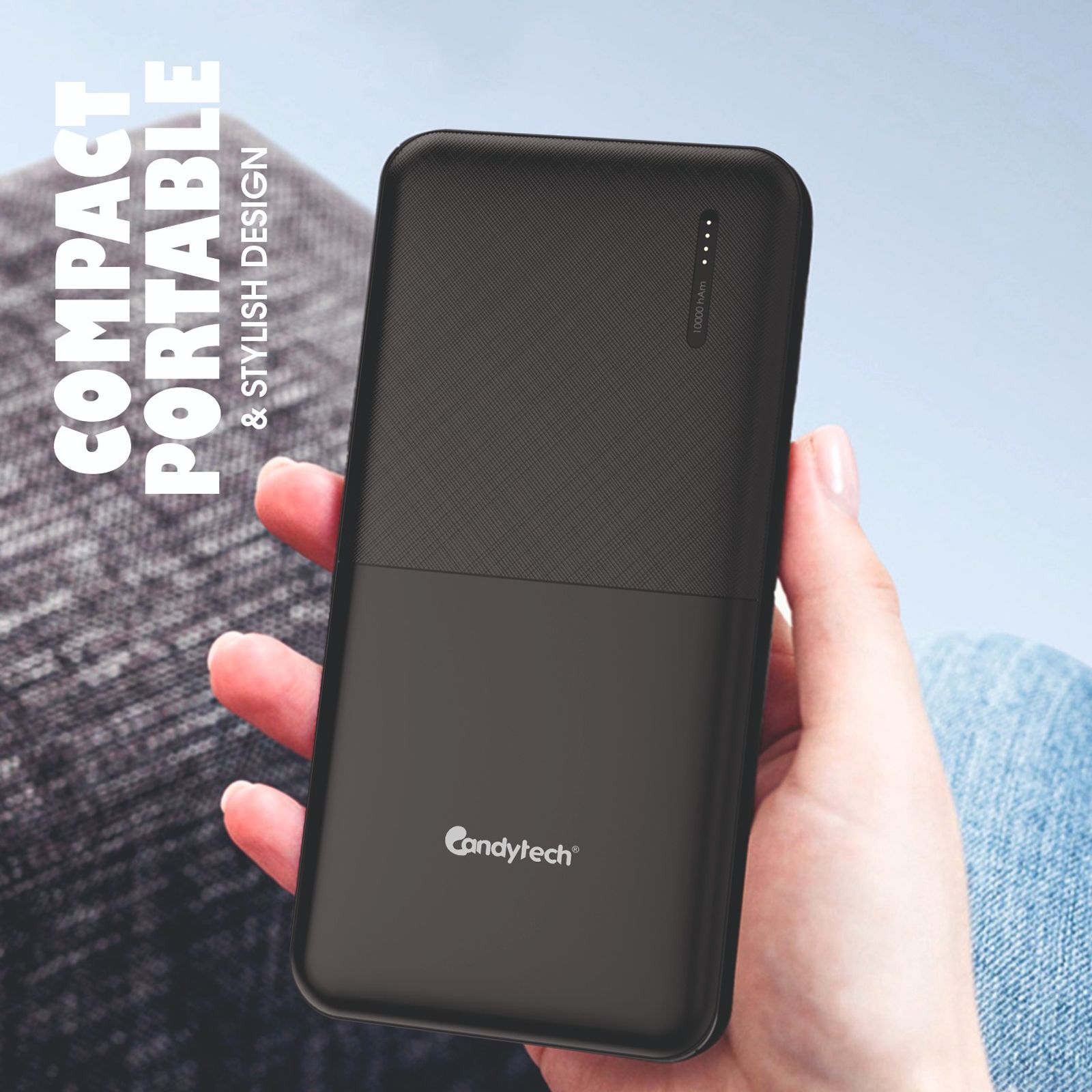 Candytech CTPB10B 10000 mAh 14W Power Bank (2 Type A Ports, Over Charge Protection, Black)_9