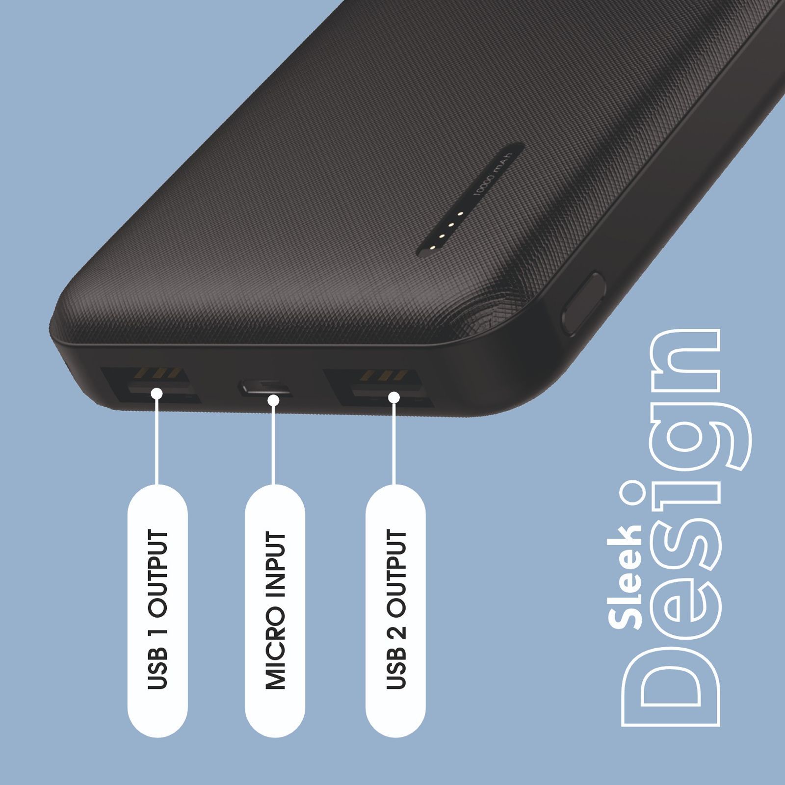 Candytech CTPB10B 10000 mAh 14W Power Bank (2 Type A Ports, Over Charge Protection, Black)_5