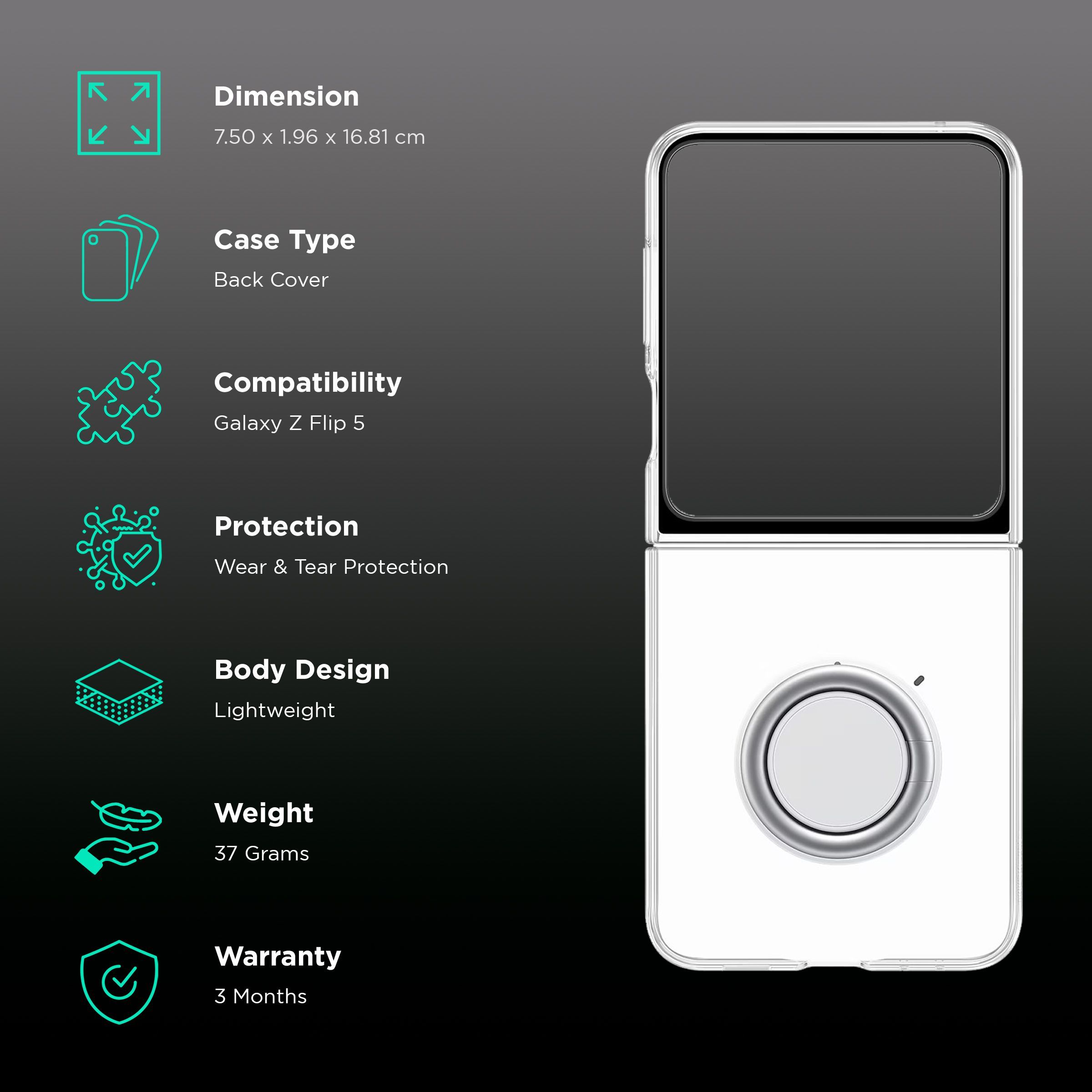 SAMSUNG Soft Back Case for Galaxy Z Flip5 (Clear Protection, Transparent)_2