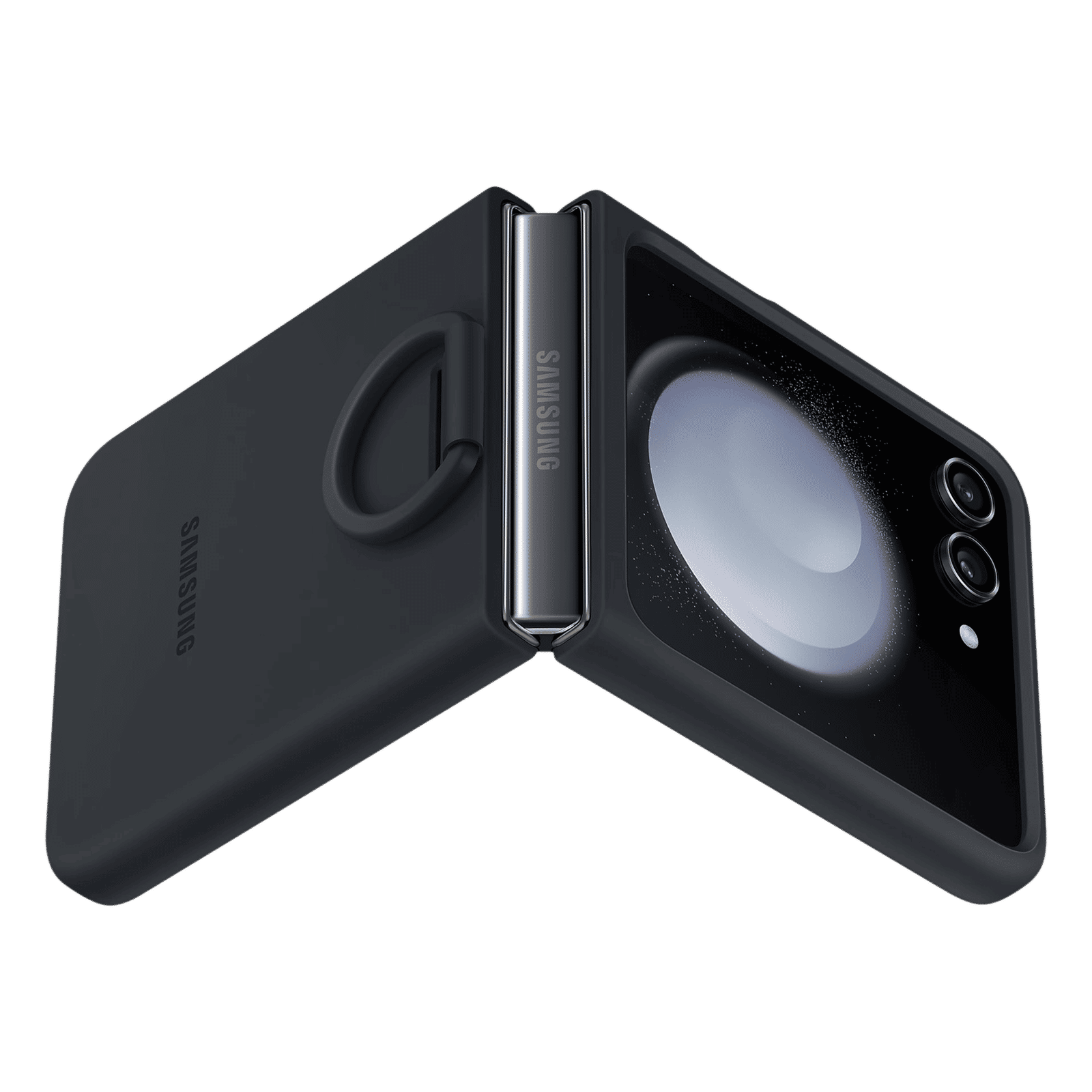 SAMSUNG Soft Silicone Back Case for Galaxy Z Flip5 (Ring Holder, Indigo)_3