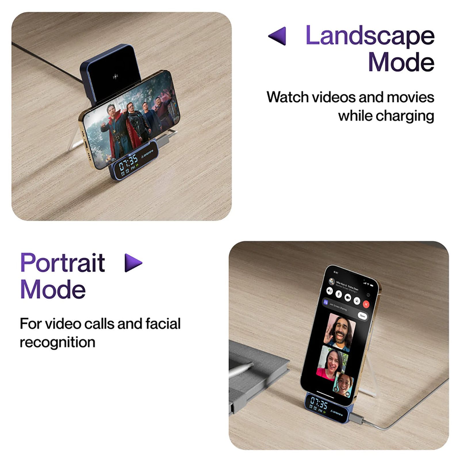 ambrane Powerpod Pro 15W Wireless Charger for iOS, Android, Earbuds and Smart Watch (Smart Power Management, Black)_4