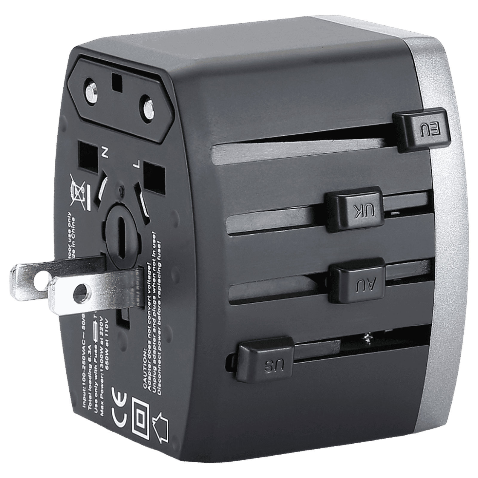 Croma 4 Plugs 150 Countries Travel Adapter (Over Current Protection, CRST30WUTA014802, Black)_6