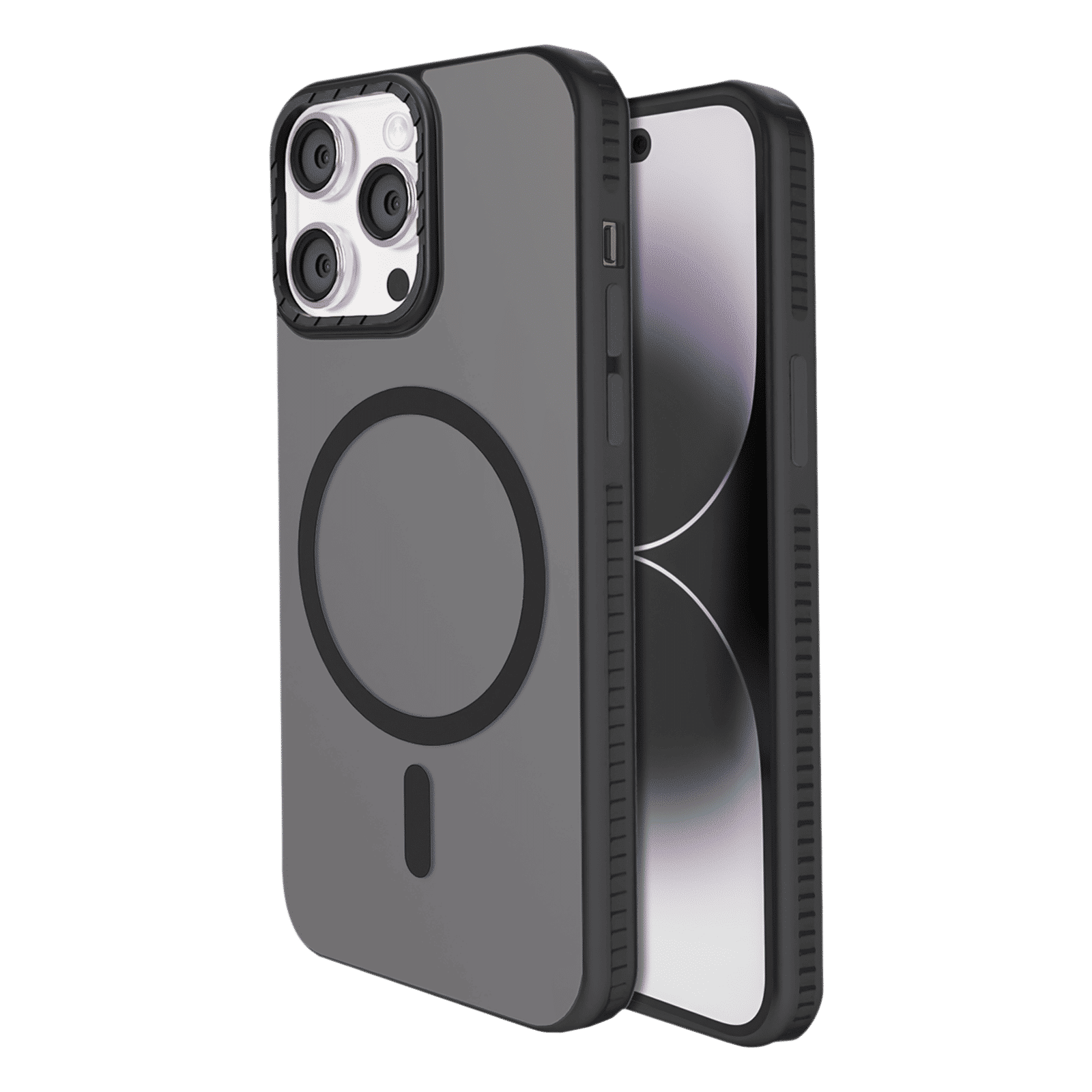 GRIPP Alpine Rubber Back Cover for Apple iPhone 15 Pro Max (MagSafe Compatible, Black)_1