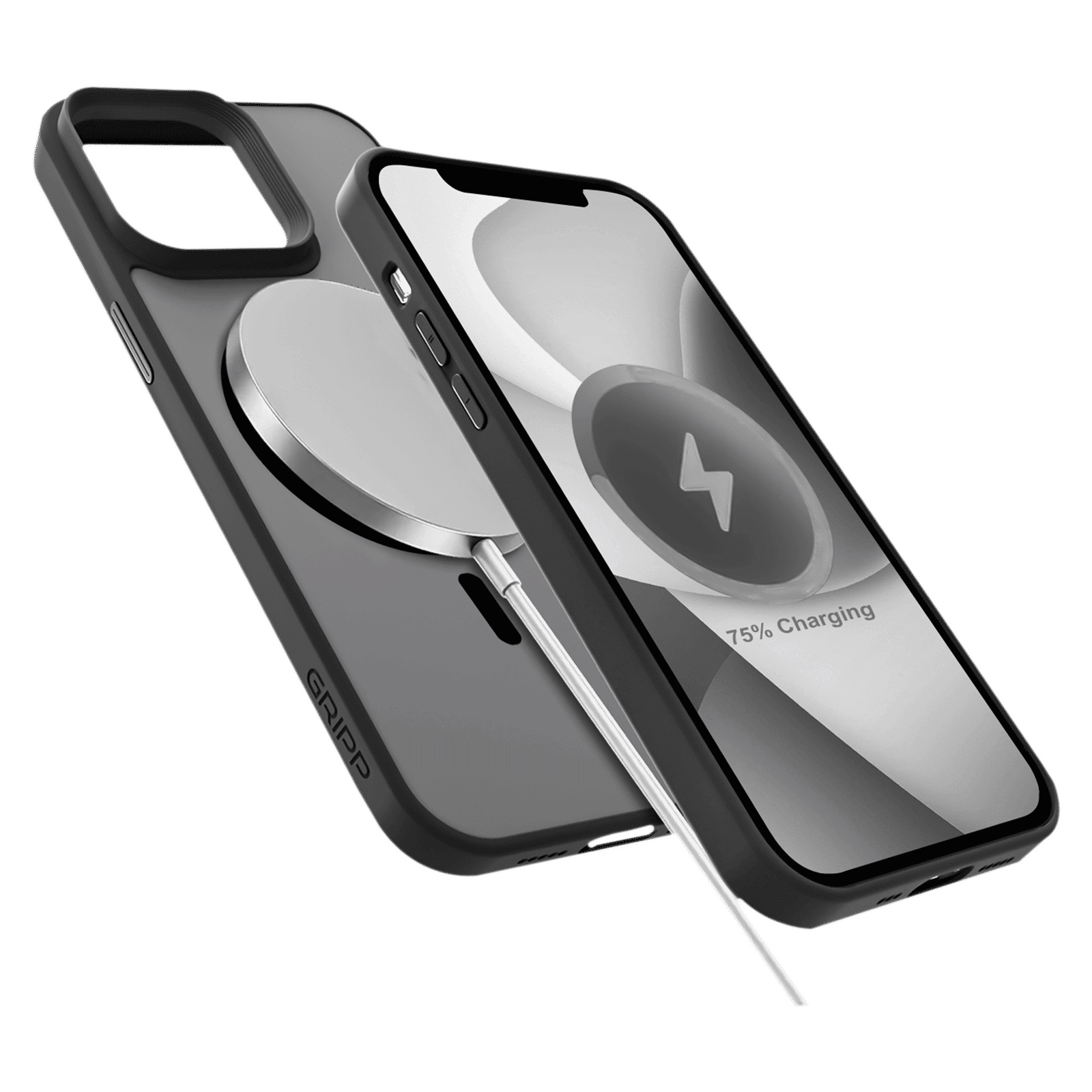 GRIPP Bolt Hard TPU Back Cover for Apple iPhone 15 Plus (MagSafe Compatible, Black)_11