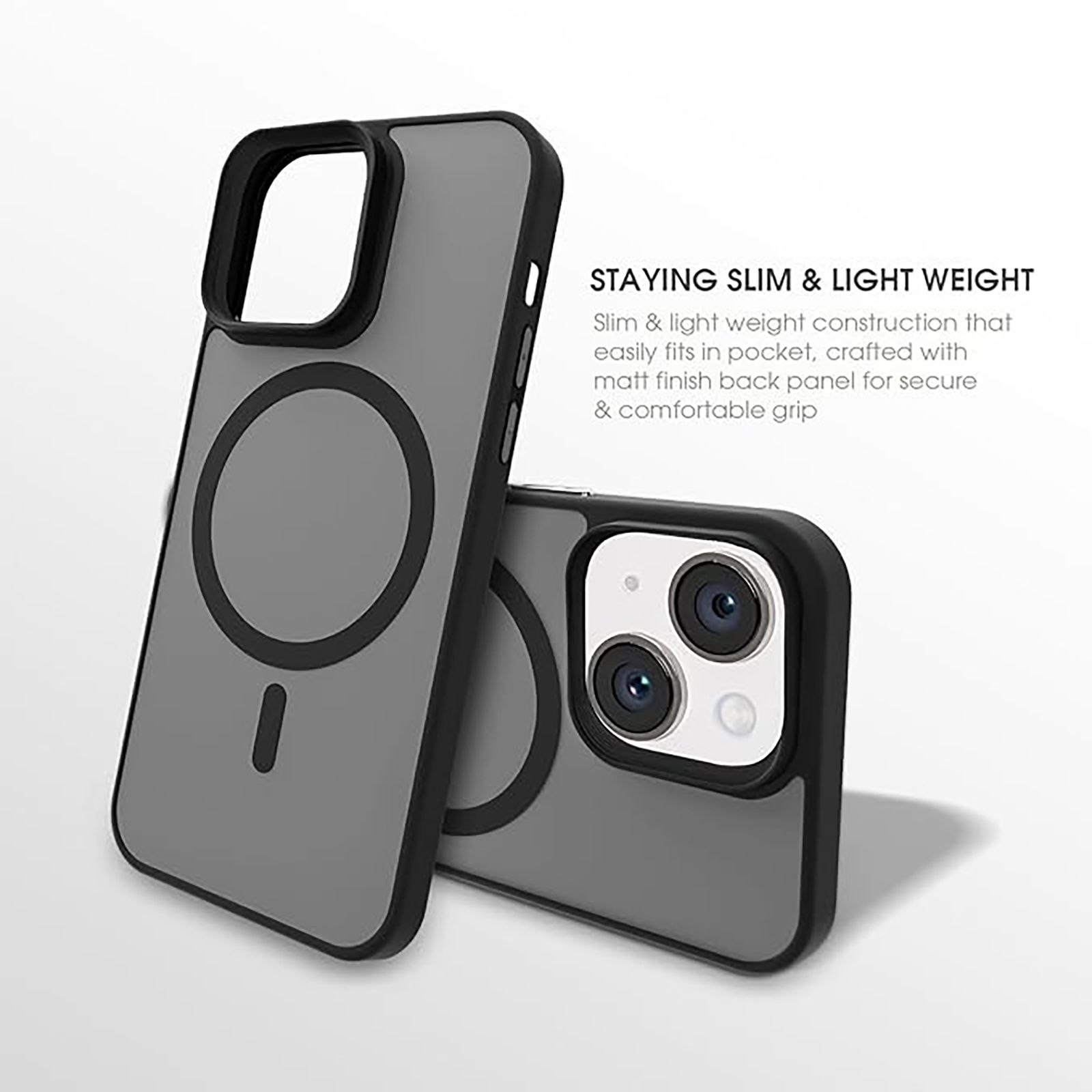 GRIPP Bolt Hard TPU Back Cover for Apple iPhone 15 Plus (MagSafe Compatible, Black)_5