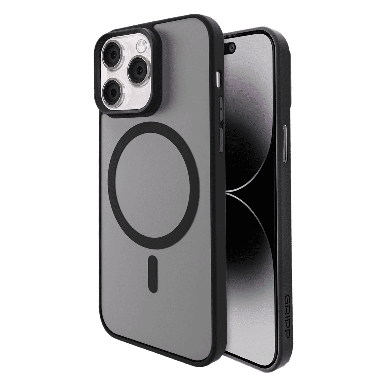 GRIPP Bolt Hard TPU Back Cover for Apple iPhone 15 Pro Max (MagSafe Compatible, Black)_1