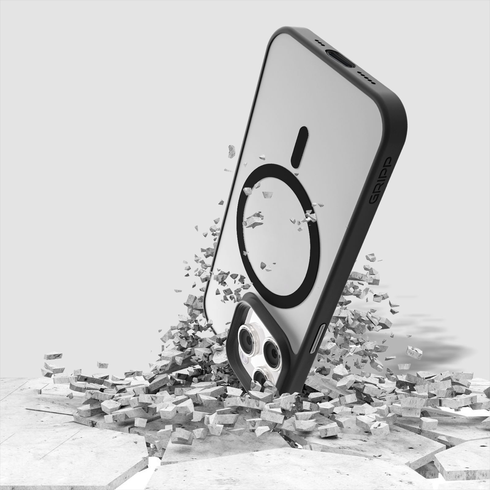 GRIPP Bolt Hard TPU Back Cover for Apple iPhone 15 Pro Max (MagSafe Compatible, Black)_5