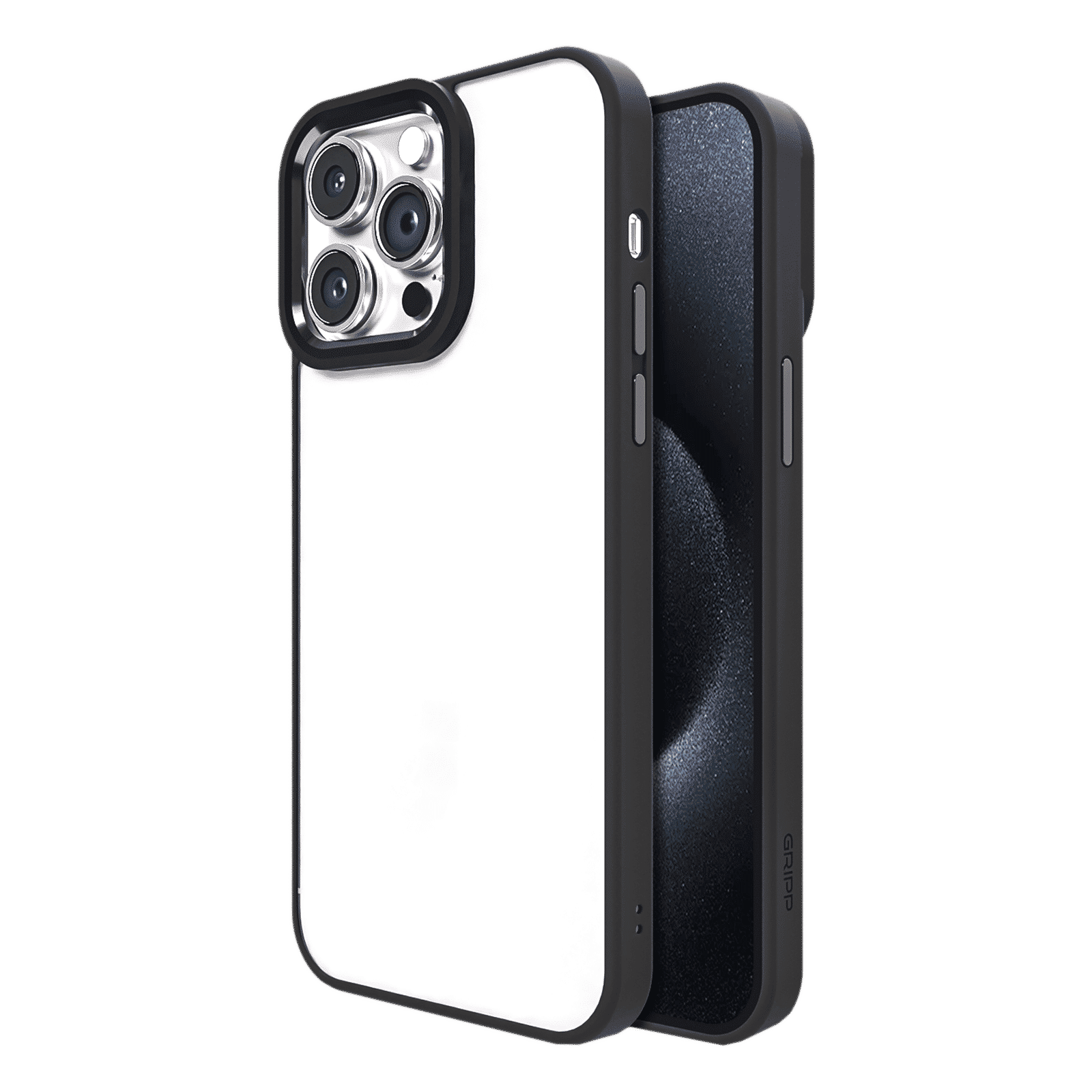 GRIPP Clarion Hard Polycarbonate Back Cover for Apple iPhone 15 Pro (Anti Bacterial Technology, Black)_1