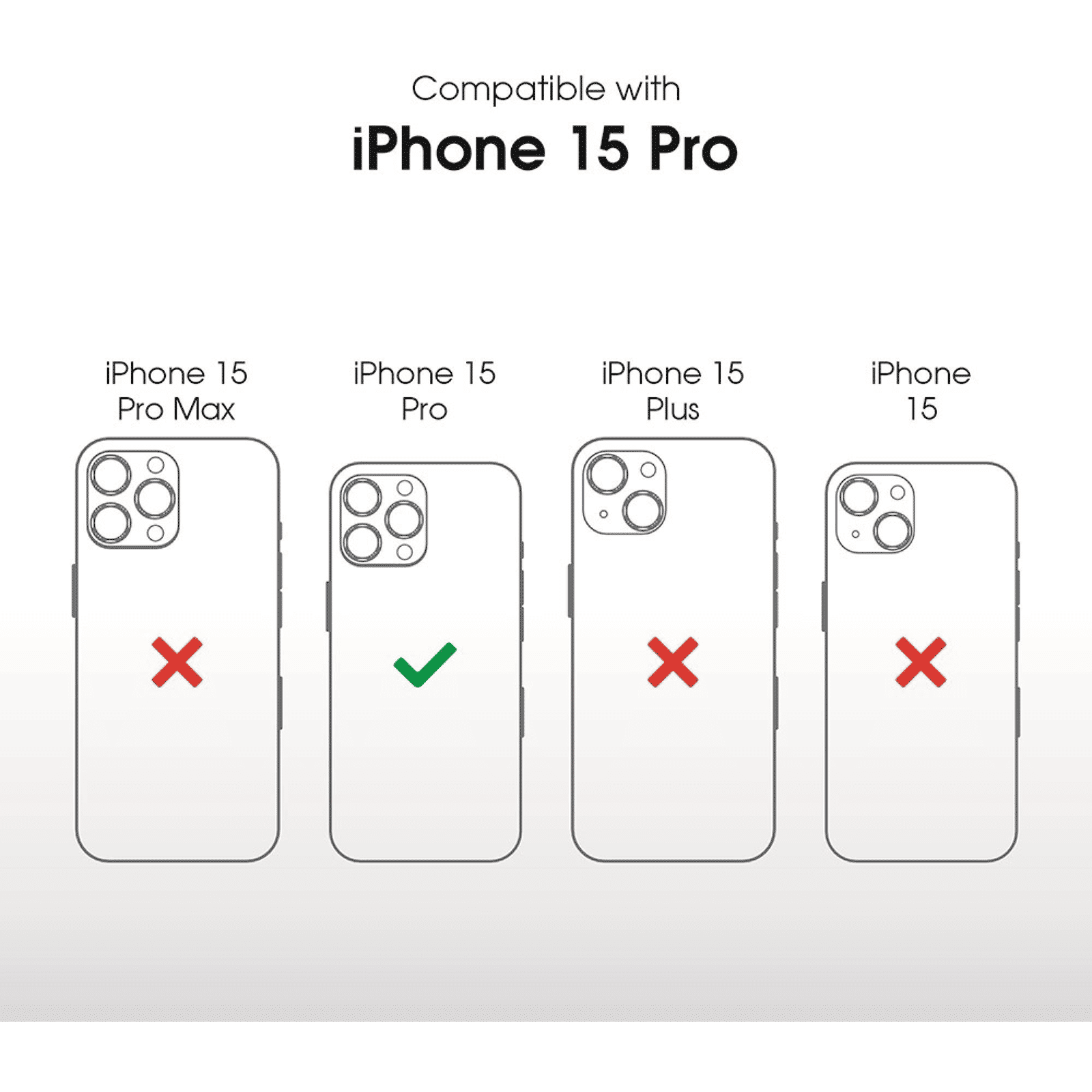 GRIPP Clarion Hard Polycarbonate Back Cover for Apple iPhone 15 Pro (Anti Bacterial Technology, Black)_4