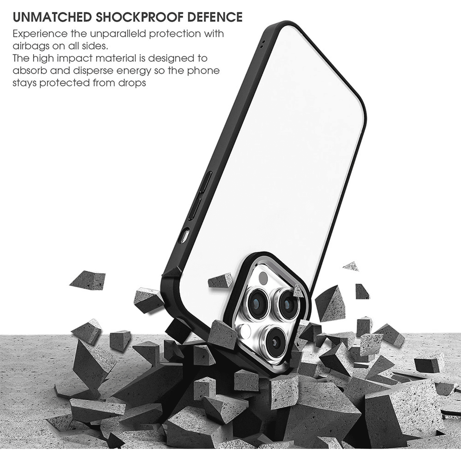 GRIPP Clarion Hard Polycarbonate Back Cover for Apple iPhone 15 Pro (Anti Bacterial Technology, Black)_5