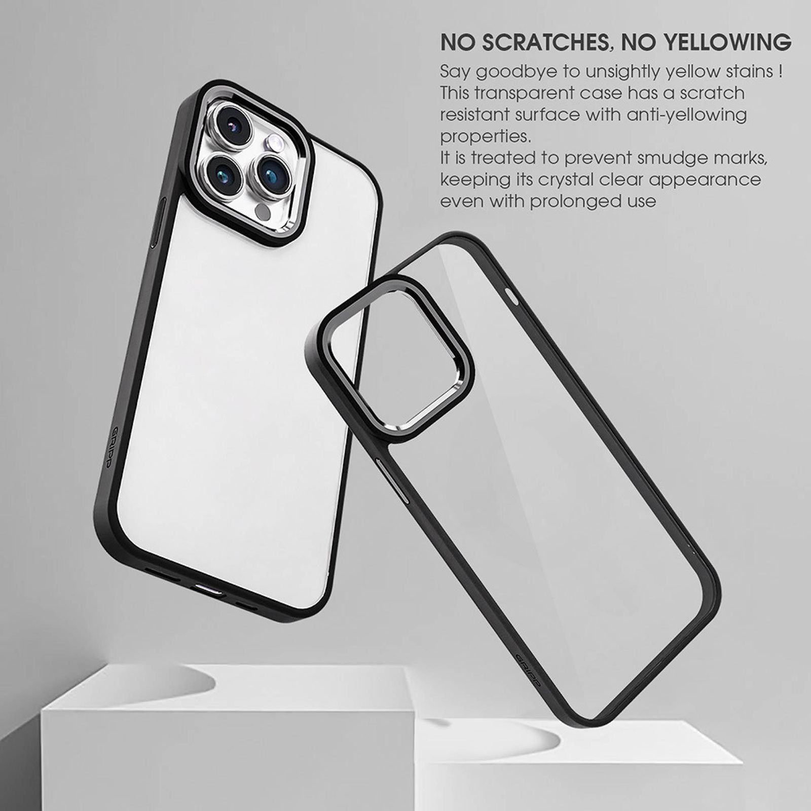 GRIPP Clarion Hard Polycarbonate Back Cover for Apple iPhone 15 Pro (Anti Bacterial Technology, Black)_7