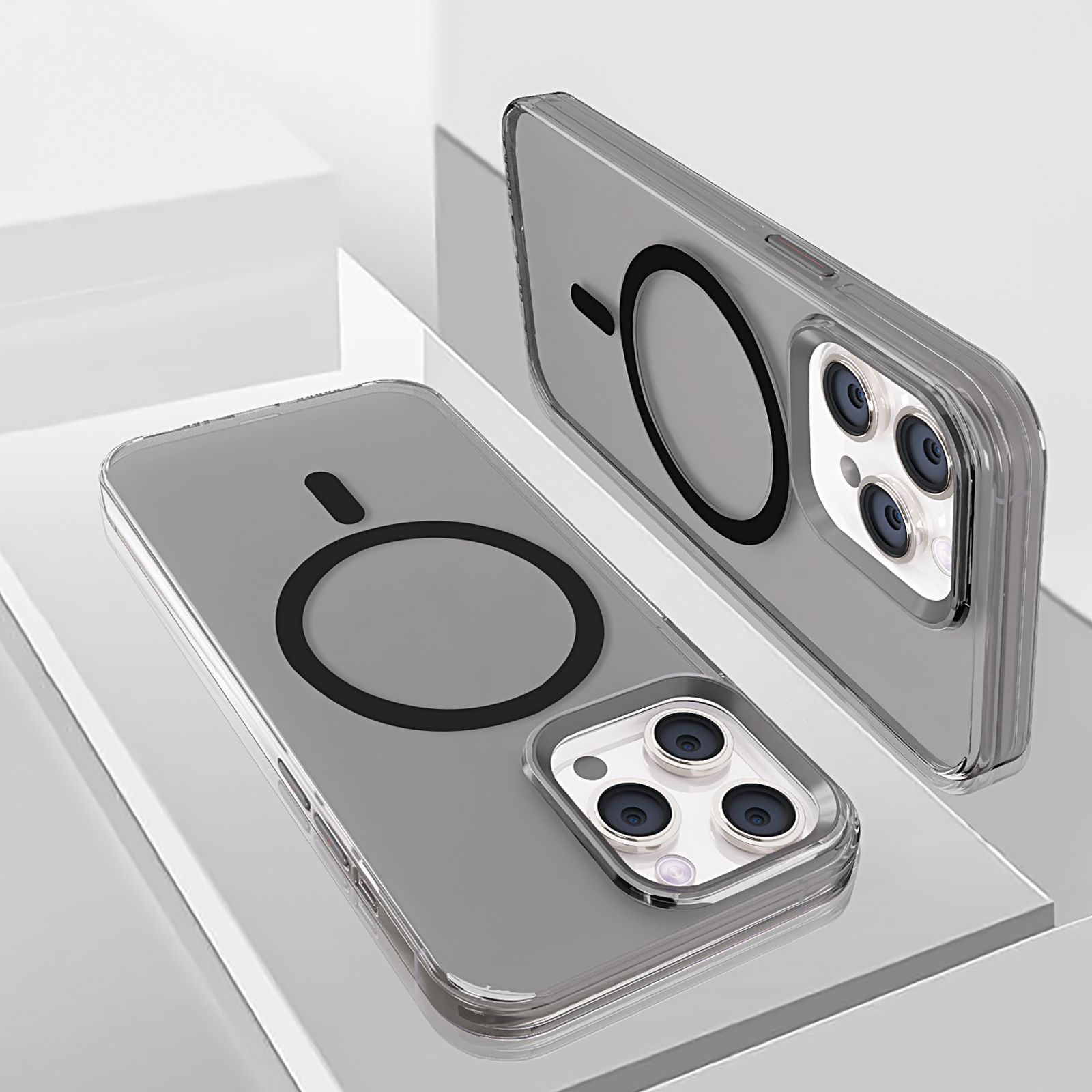 GRIPP Neo Xtreme Hard TPU & Polycarbonate Back Cover for Apple iPhone 15 Pro (MagSafe Compatible, Smoke)_8