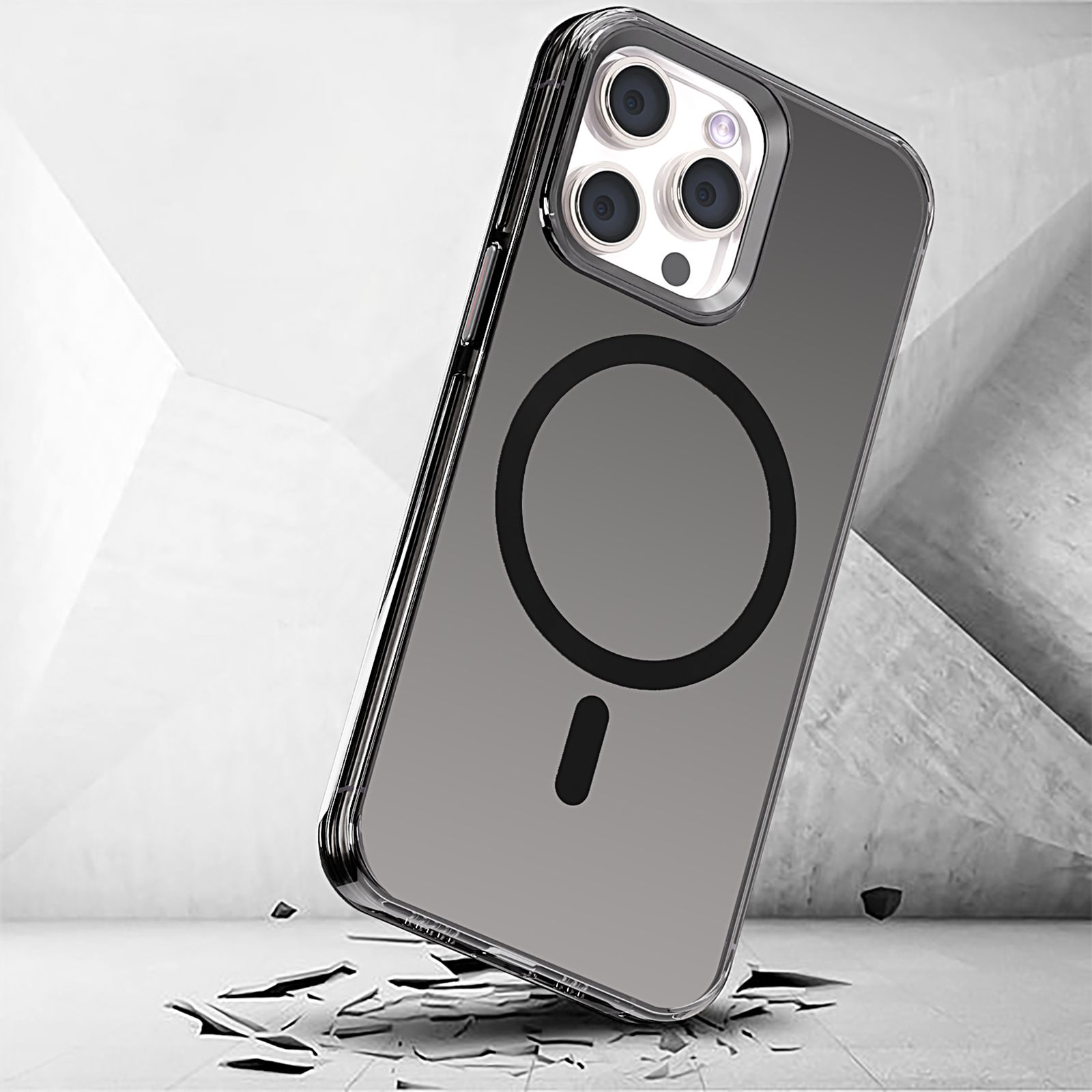 GRIPP Neo Xtreme Hard TPU & Polycarbonate Back Cover for Apple iPhone 15 Pro (MagSafe Compatible, Smoke)_5