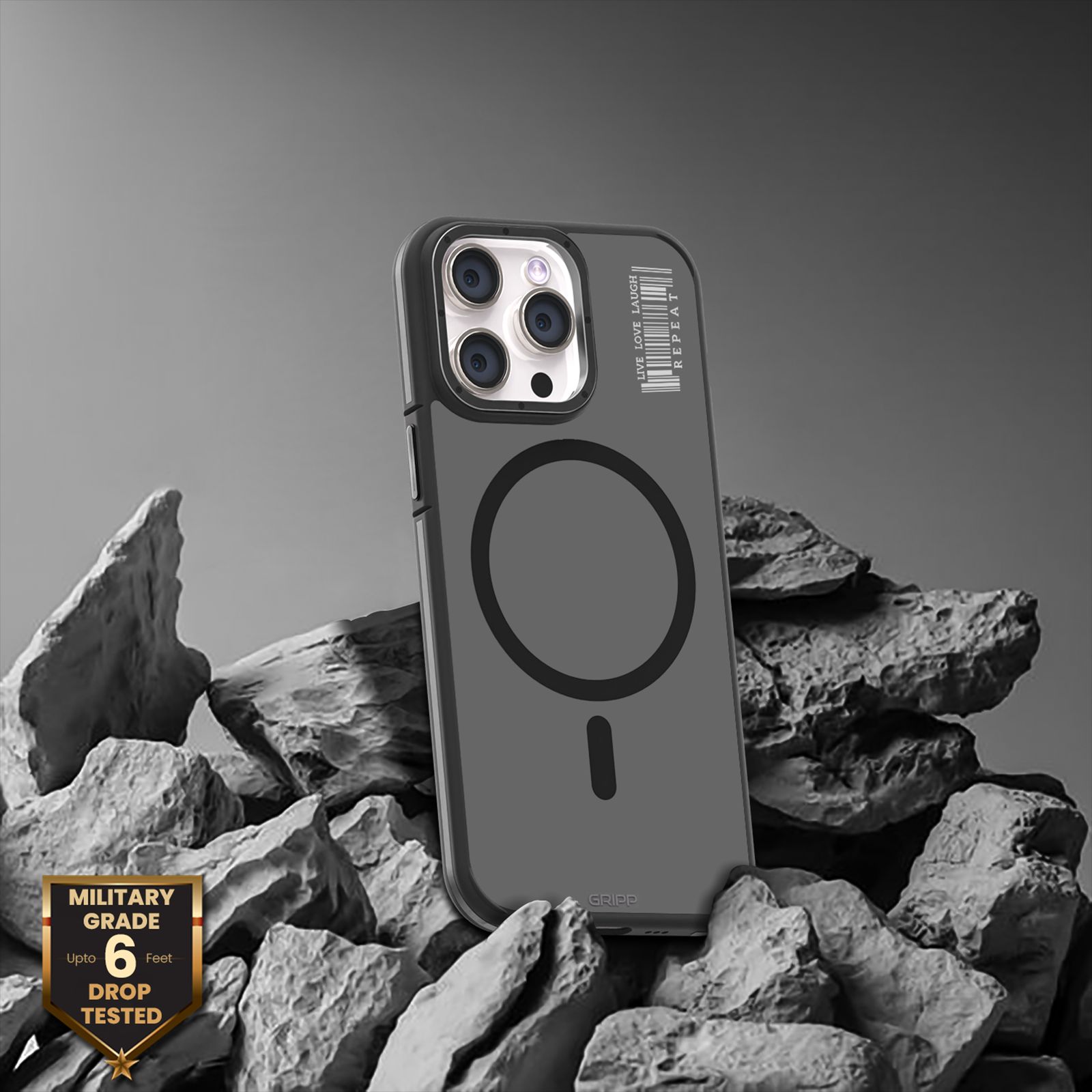 GRIPP Raigor Hard Polycarbonate Back Cover for Apple iPhone 15 Pro Max (MagSafe Compatible, Black)_7