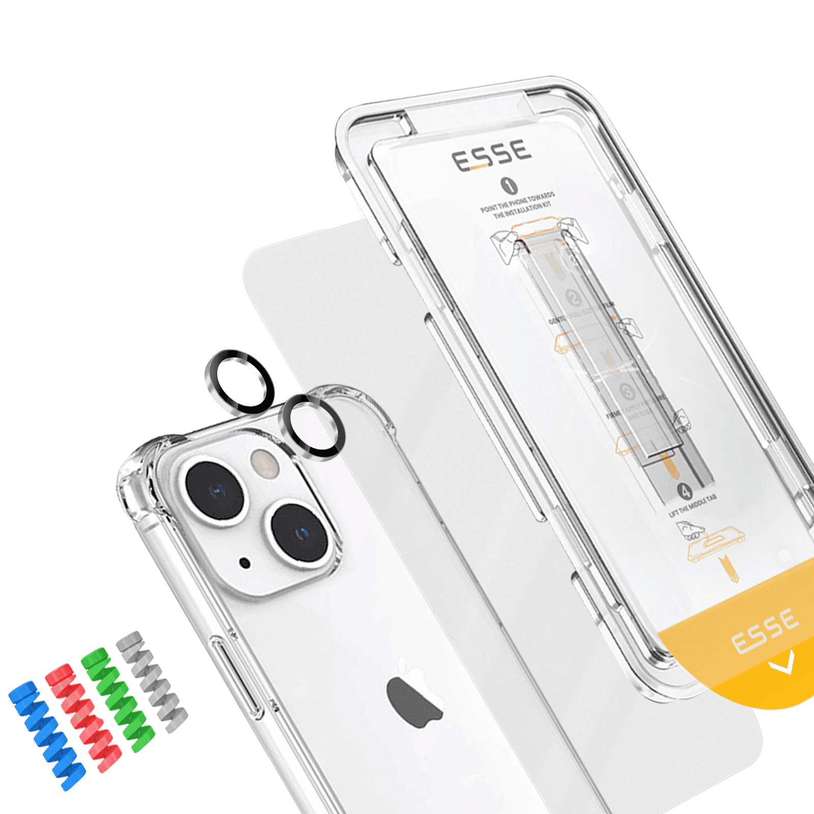 ESSE Armor360 Back Case, Tempered Glass, Cam and Cable Protector 4in1 Combo for iPhone 15 Plus (Shock Absorbing Bumpers, Transparent)_4