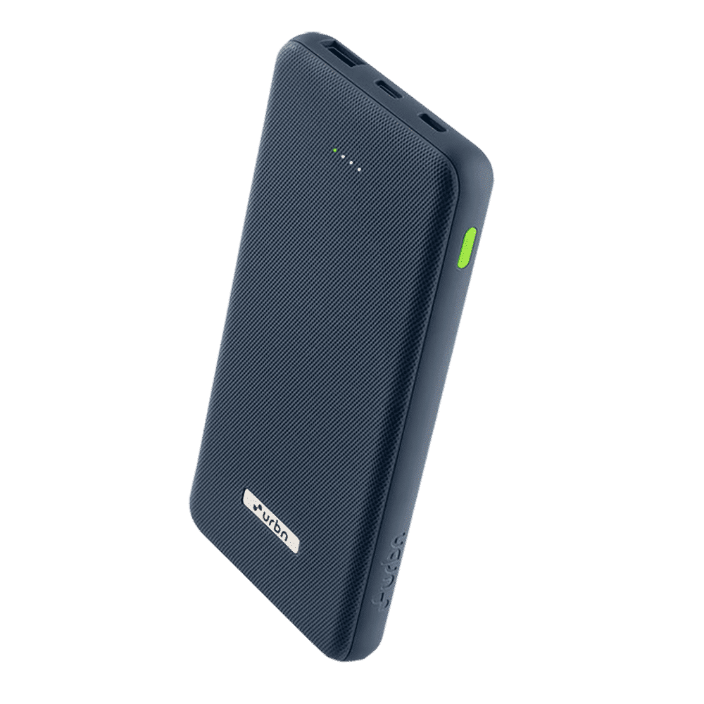 urbn UPR105 10000 mAh 22.5W Fast Charging Power Bank (1 USB Type A and 2 Type C Ports, Ultra Slim, Power Delivery Compatible, Blue)_4