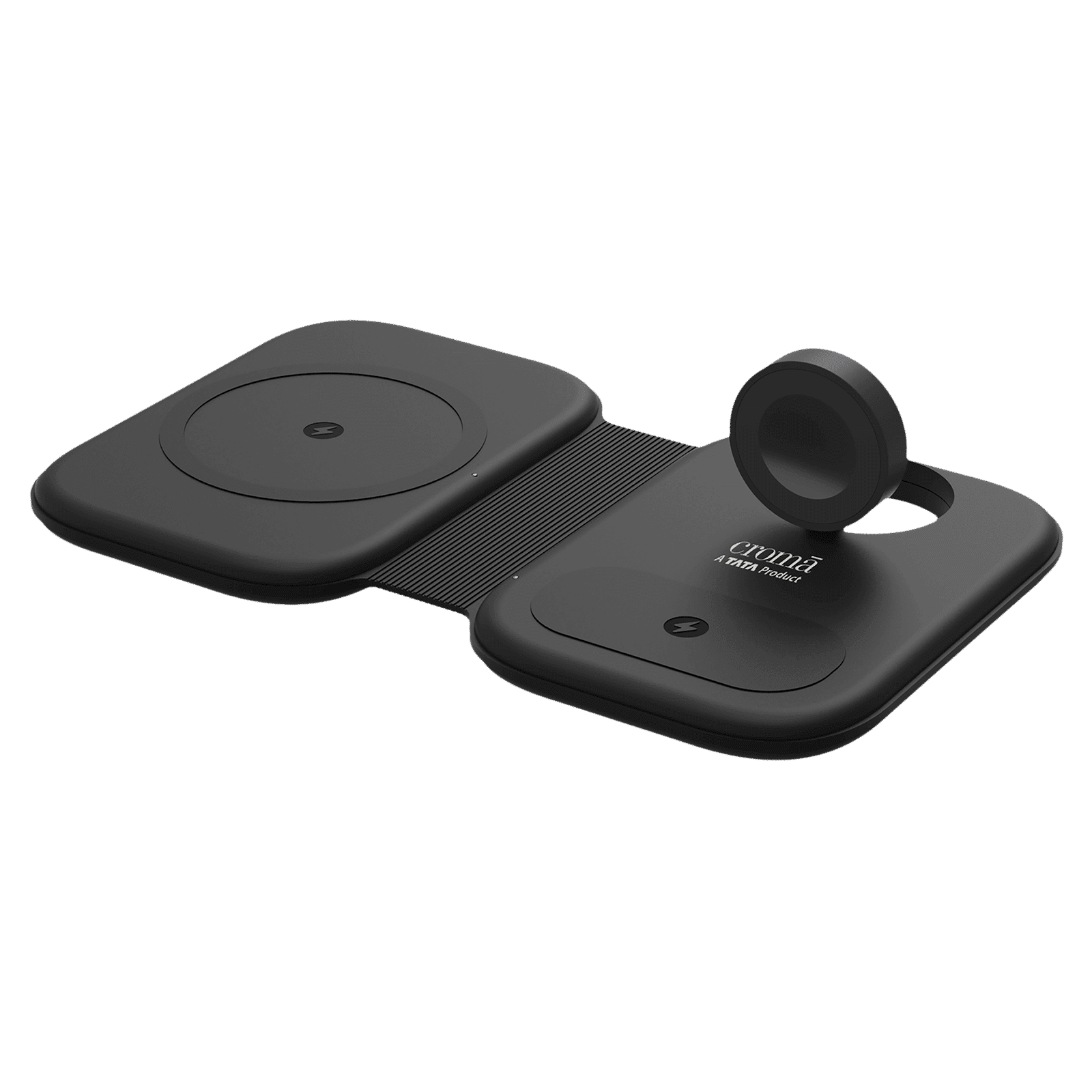 Croma 15W 3-in-1 Wireless Charger for iPhone 14, 14 Pro, 15, 15 Pro, iWatch 4, 5, 6, 7, 8 (Qi Compatible, Foldable Design, Black)_4