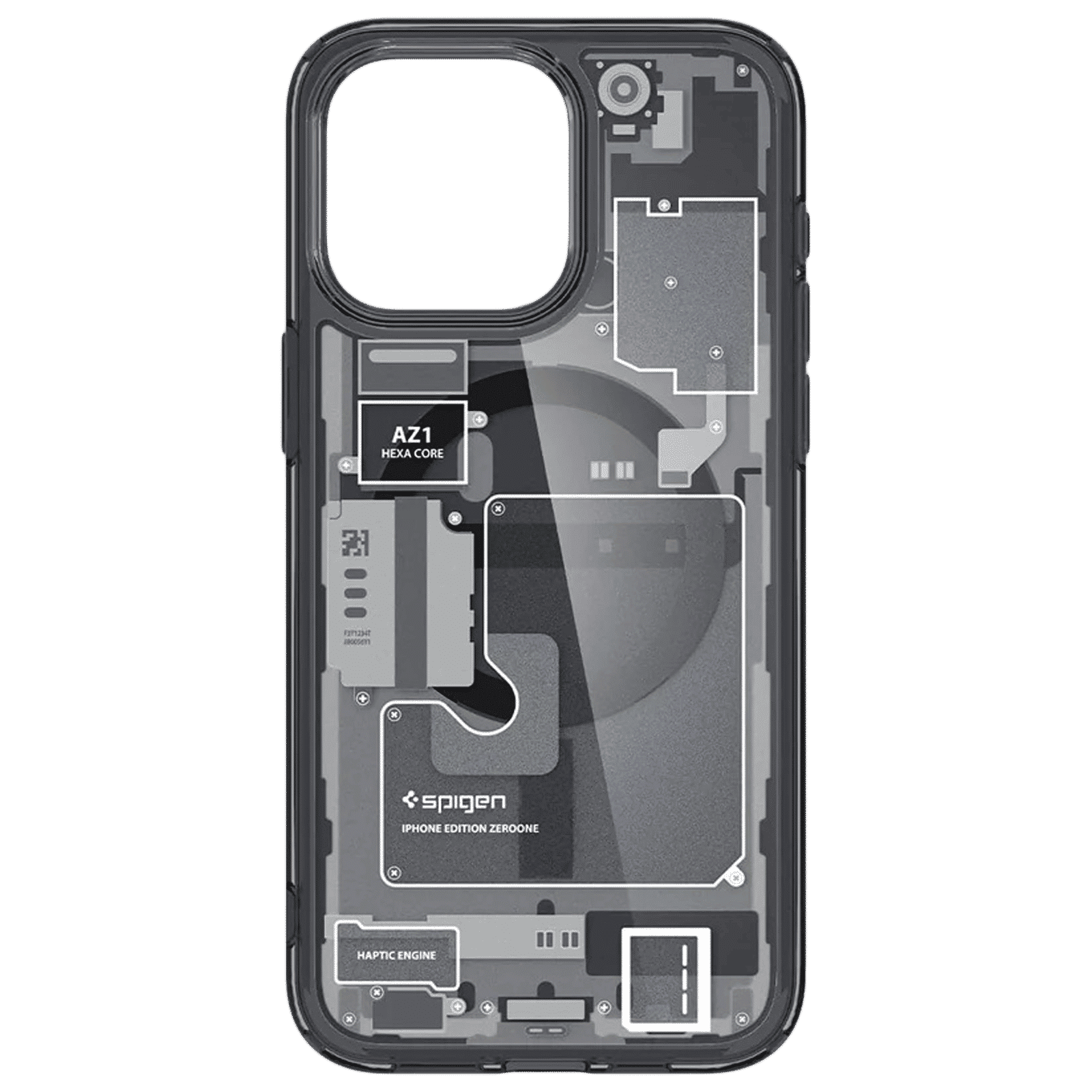spigen Ultra Hybrid TPU & Polycarbonate Back Cover for Apple iPhone 15 Pro Max (Supports Wireless Charging, Zero One)_3