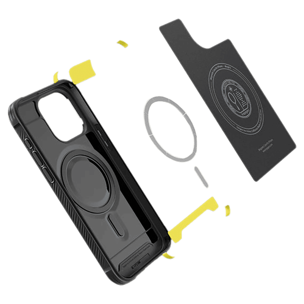 spigen Rugged Armor MagFit PC and TPU Back Cover for iPhone 15 Pro Max (Military Grade, Matte Black)_8
