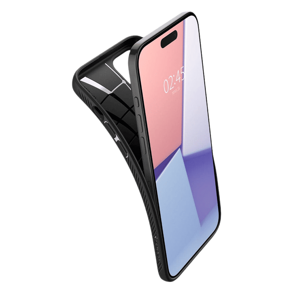 spigen Liquid Air Soft TPU Back Cover for iPhone 15 Pro Max (Air Cushion Technology, Matte Black) spigen Liquid Air Soft TPU Back Cover for iPhone 15 Pro Max (Air Cushion Technology, Matte Black)_11