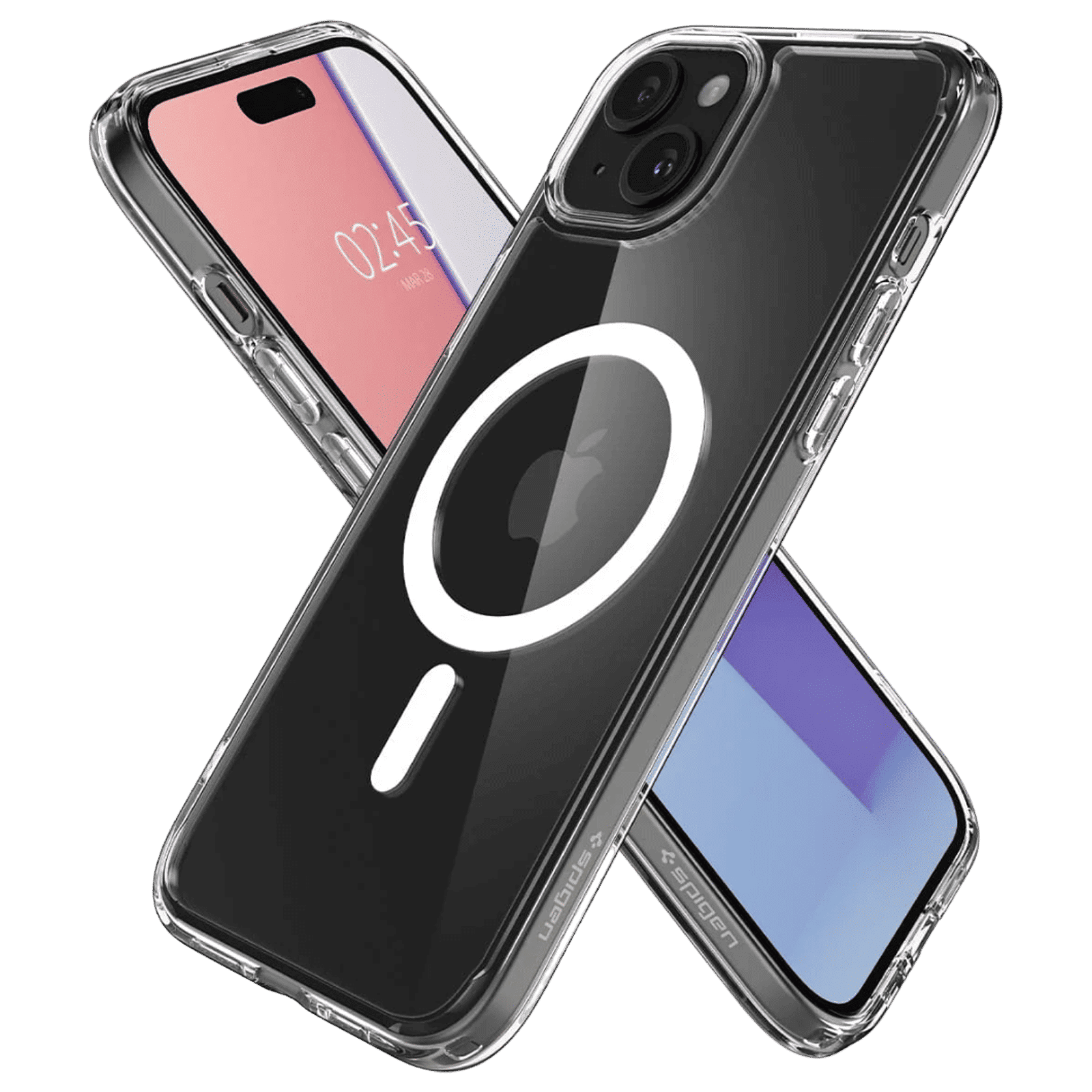 spigen Ultra Hybrid TPU & Polycarbonate Back Cover for Apple iPhone 15 Plus (Supports Wireless Charging, White)_5