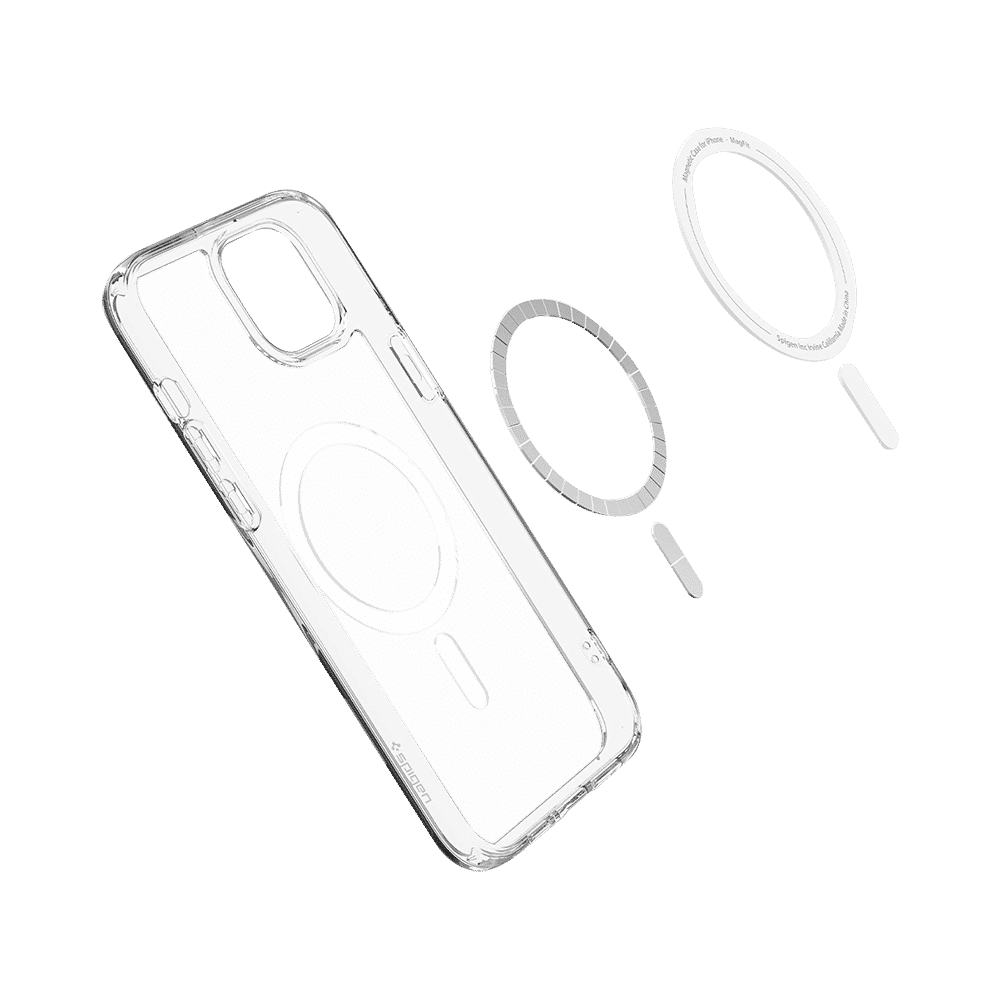 spigen Ultra Hybrid TPU & Polycarbonate Back Cover for Apple iPhone 15 Plus (Supports Wireless Charging, White)_8