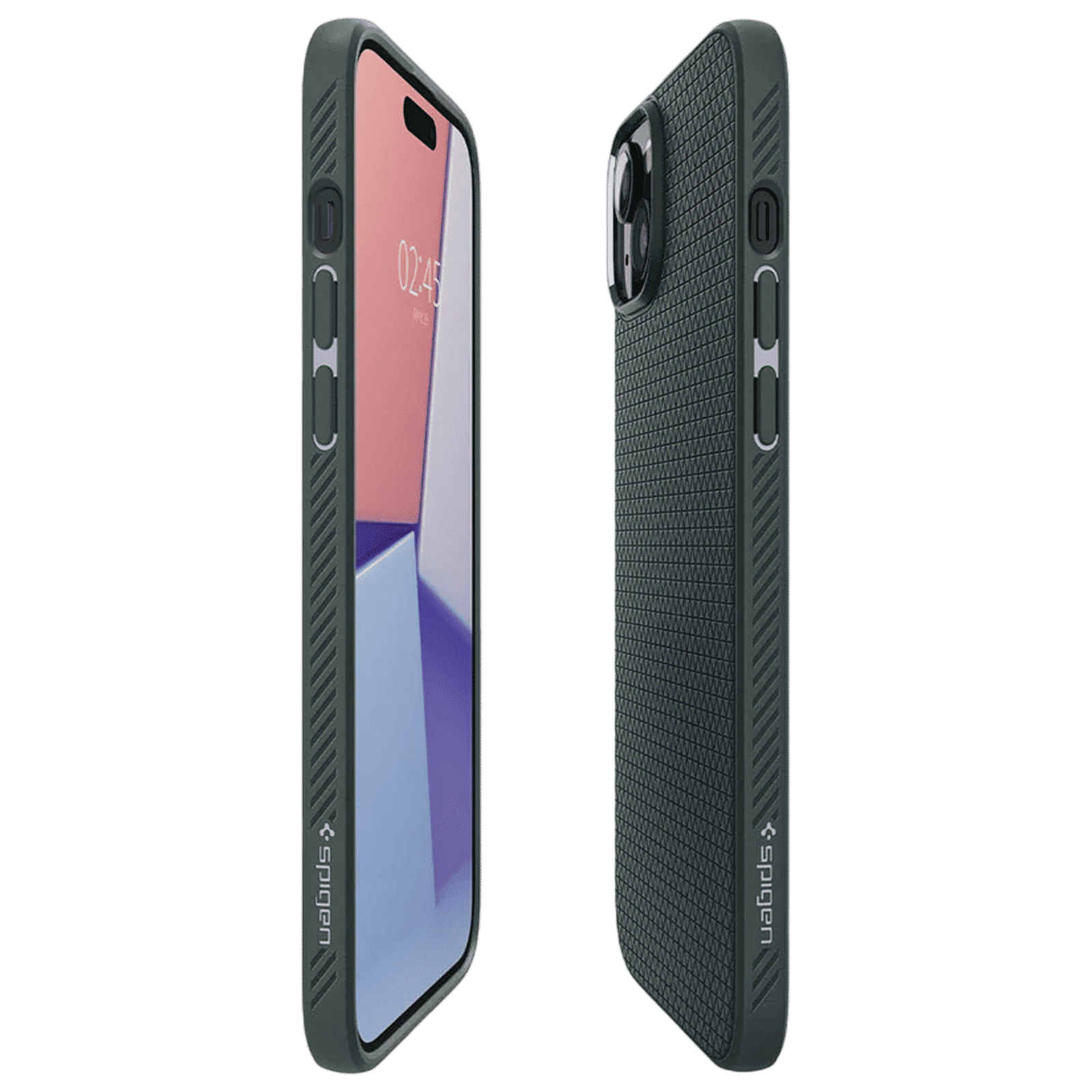 spigen Liquid Air Soft Thermoplastic Polyurethane Back Case for iPhone 15 Plus (Air Cushion Technology, Abyss Green)_4