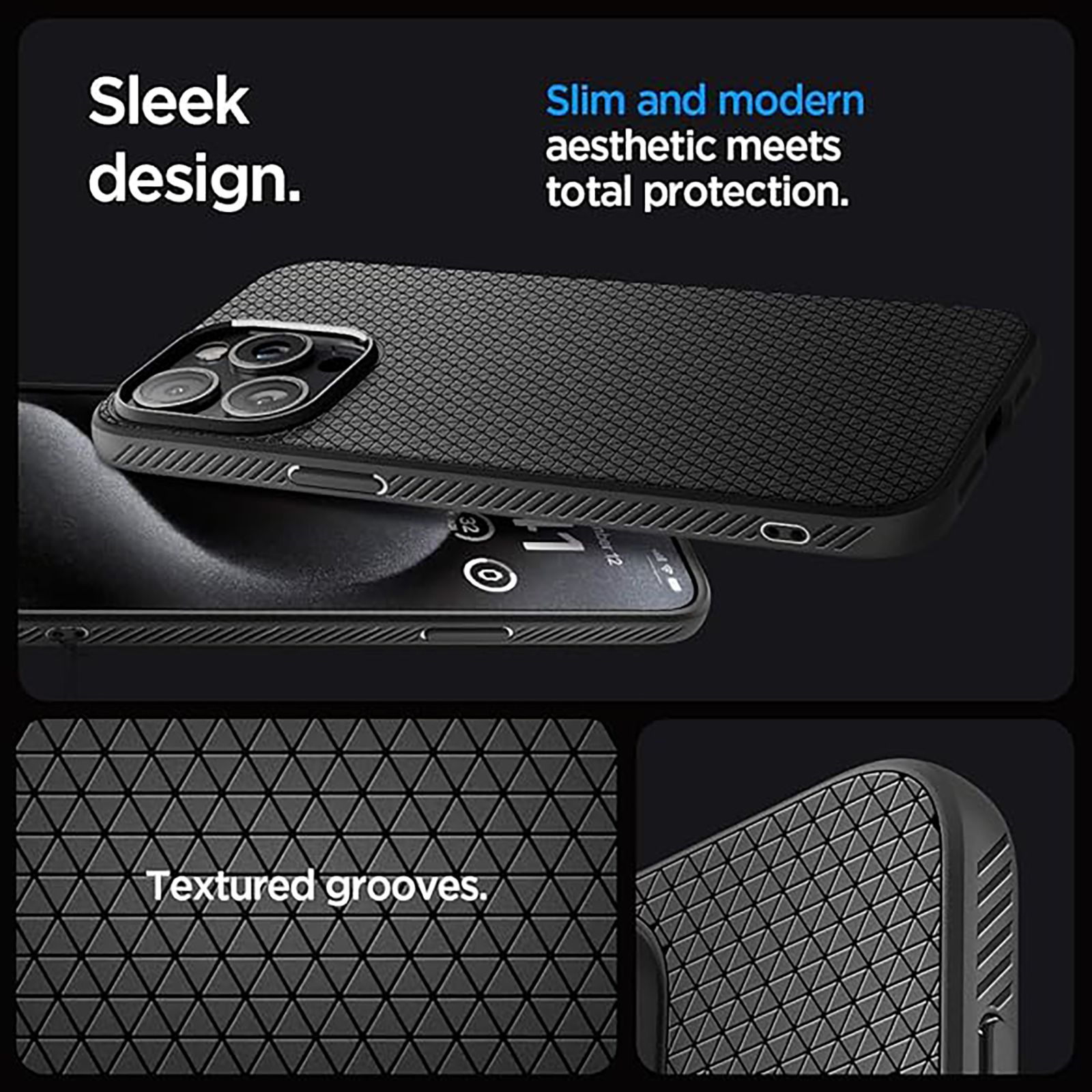 spigen Liquid Air TPU Back Cover for Apple iPhone 15 Pro (Supports Wireless Charging, Matte Black)_9