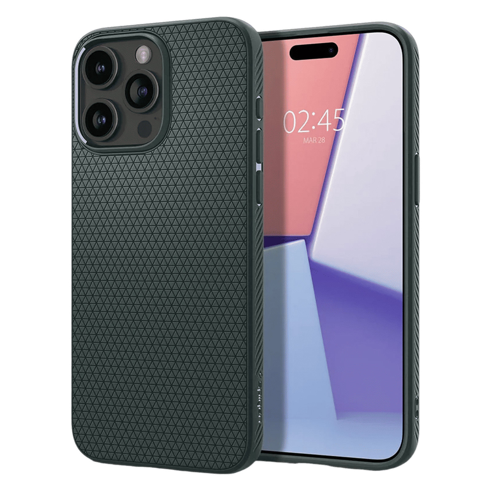 spigen Liquid Air TPU Back Cover for Apple iPhone 15 Pro (Supports Wireless Charging, Abyss Green)_1