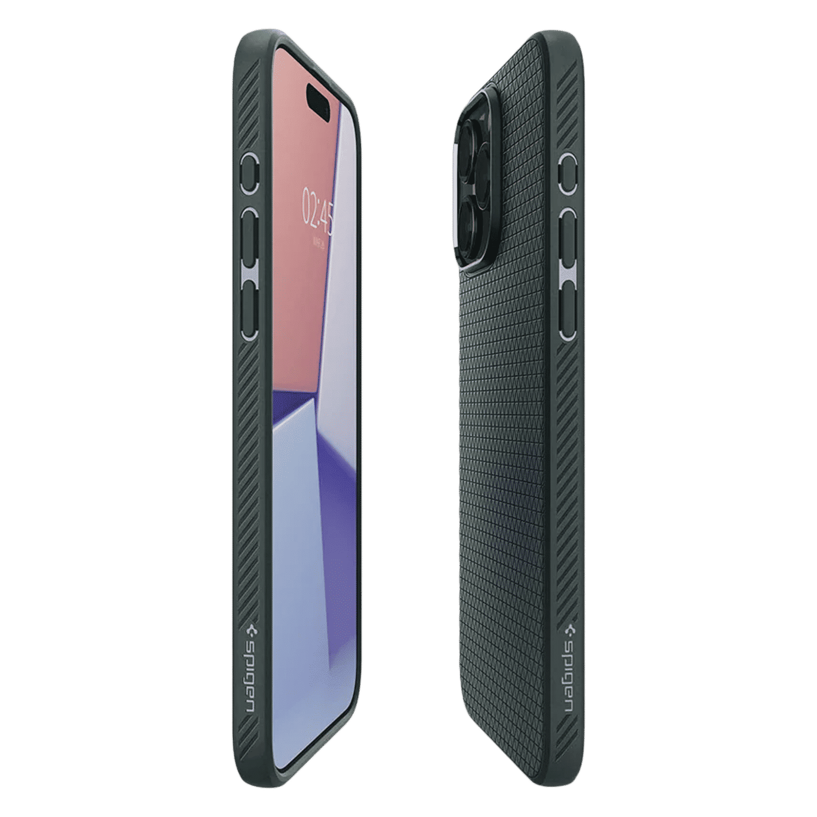 spigen Liquid Air TPU Back Cover for Apple iPhone 15 Pro (Supports Wireless Charging, Abyss Green)_4