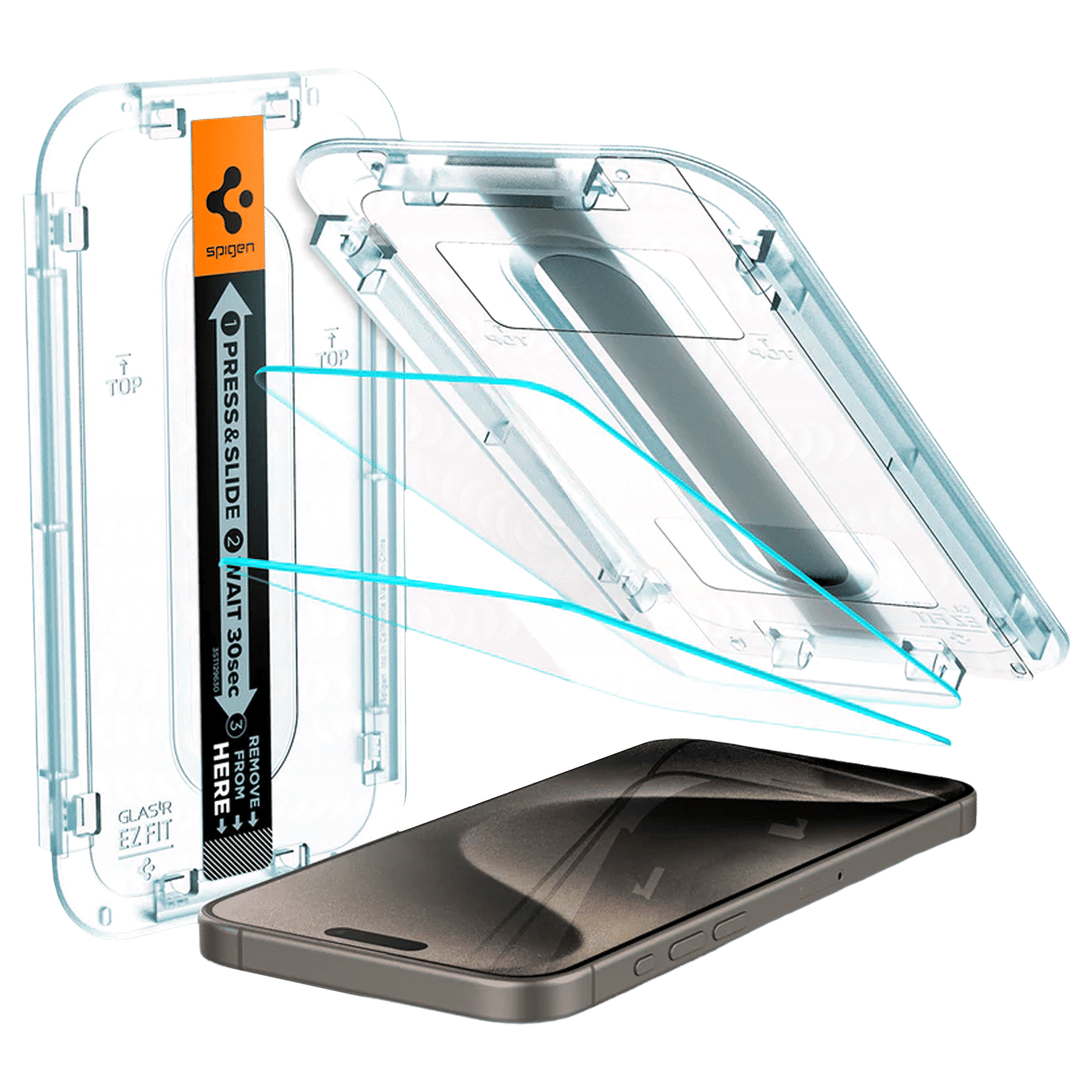 spigen GLAS.tR EZ Fit Tempered Glass for Apple iPhone 15 Pro (Sensor Protected)_1