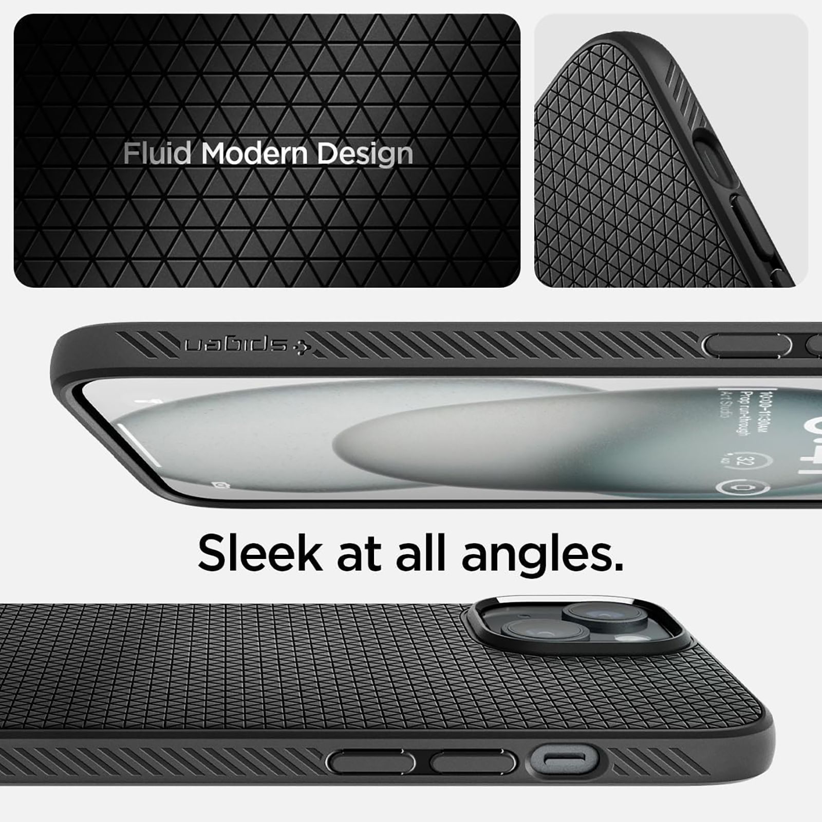 spigen Liquid Air Soft TPU Back Cover for iPhone 15 (Air Cushion Technology, Matte Black)_11