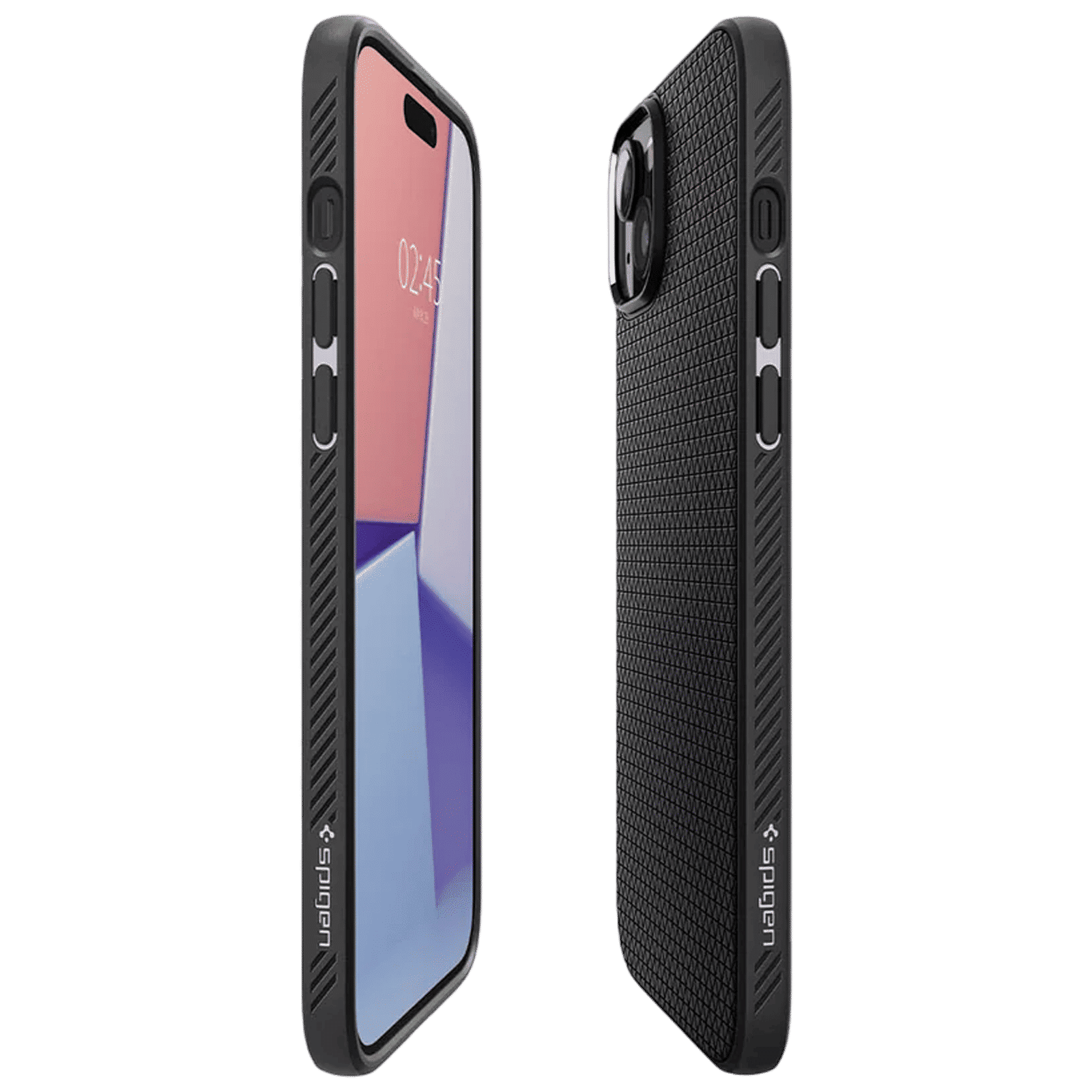 spigen Liquid Air Soft TPU Back Cover for iPhone 15 (Air Cushion Technology, Matte Black)_4