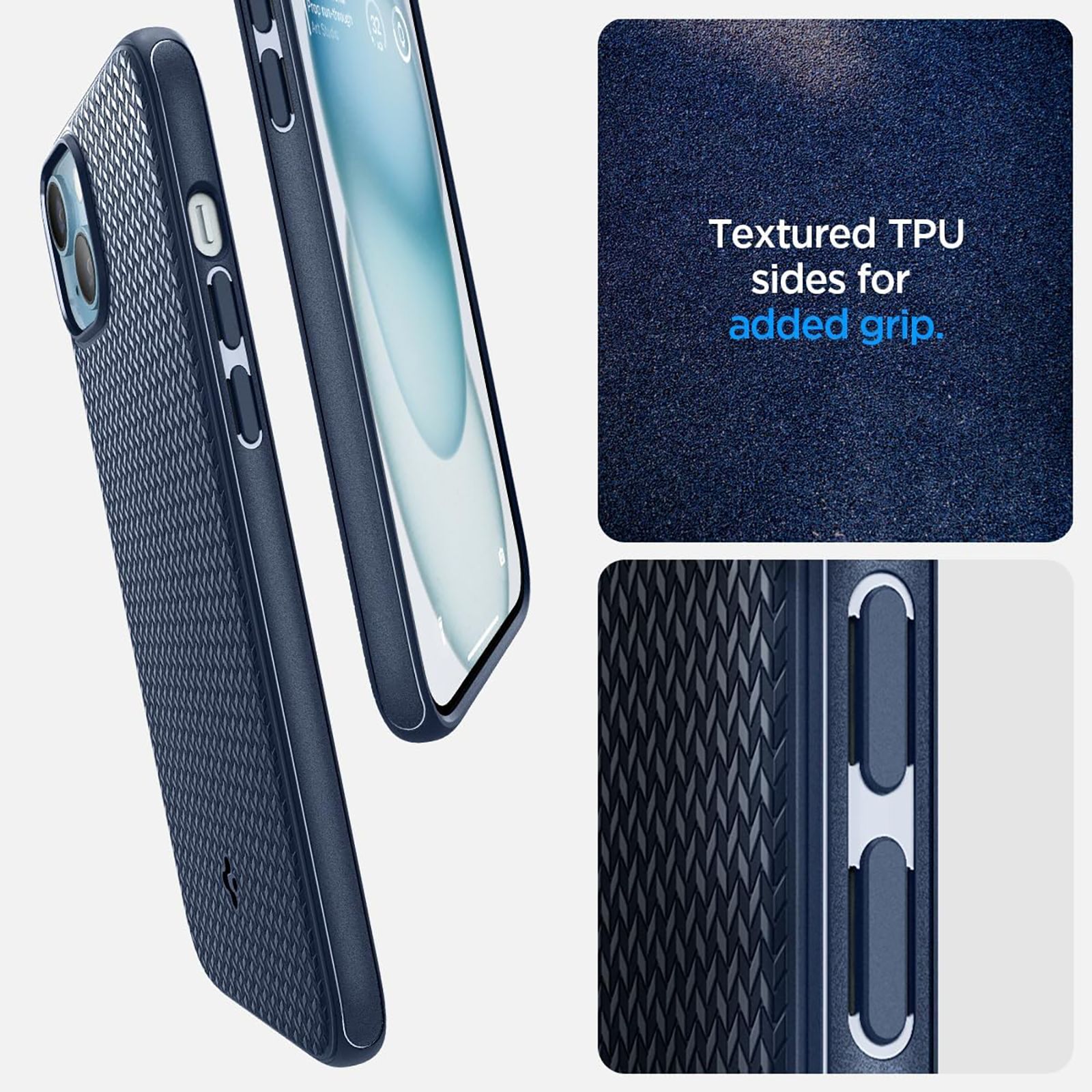 spigen Mag Armor MagFit TPU Back Cover for iPhone 15 (Air Cushion Technology, Navy Blue)_11