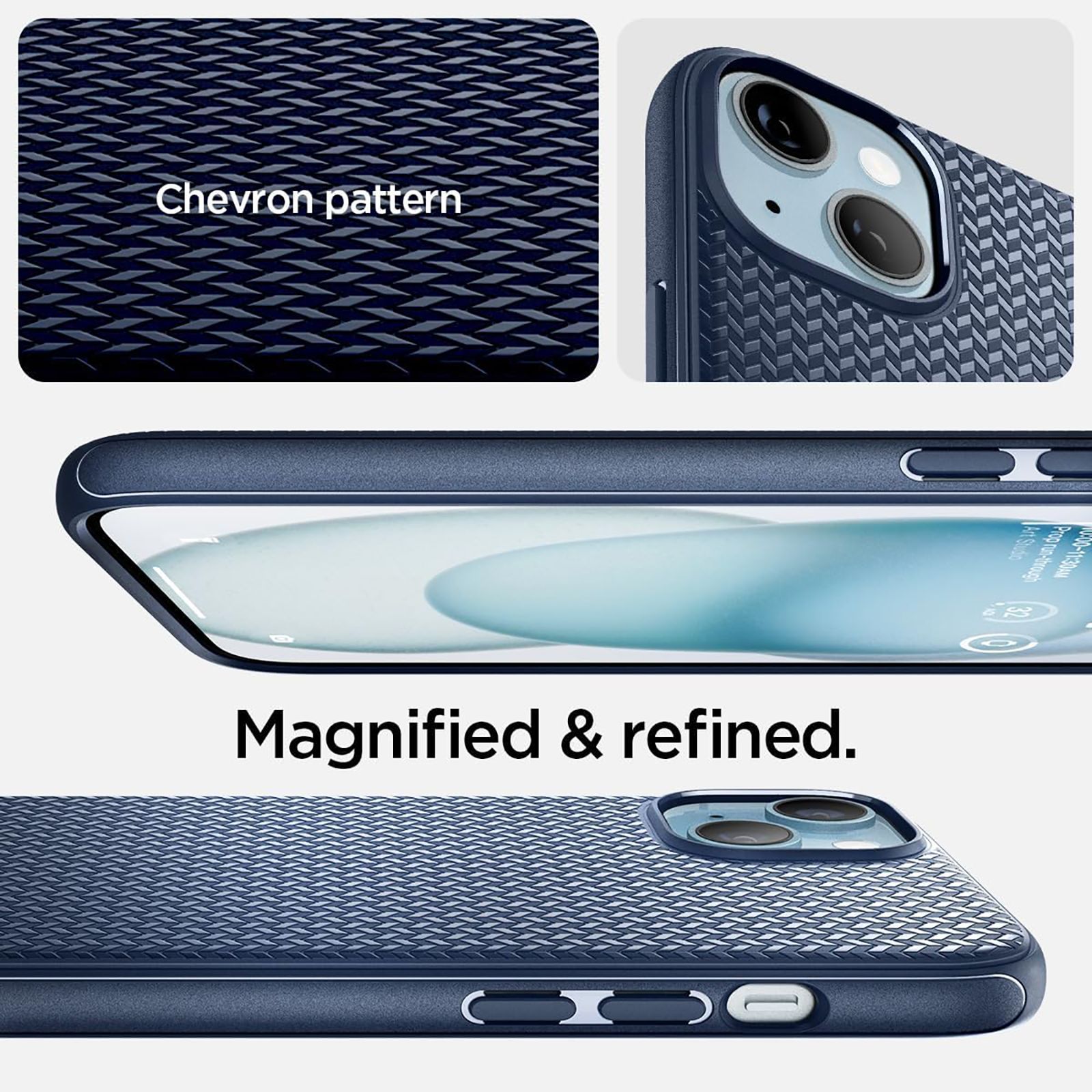 spigen Mag Armor MagFit TPU Back Cover for iPhone 15 (Air Cushion Technology, Navy Blue)_12