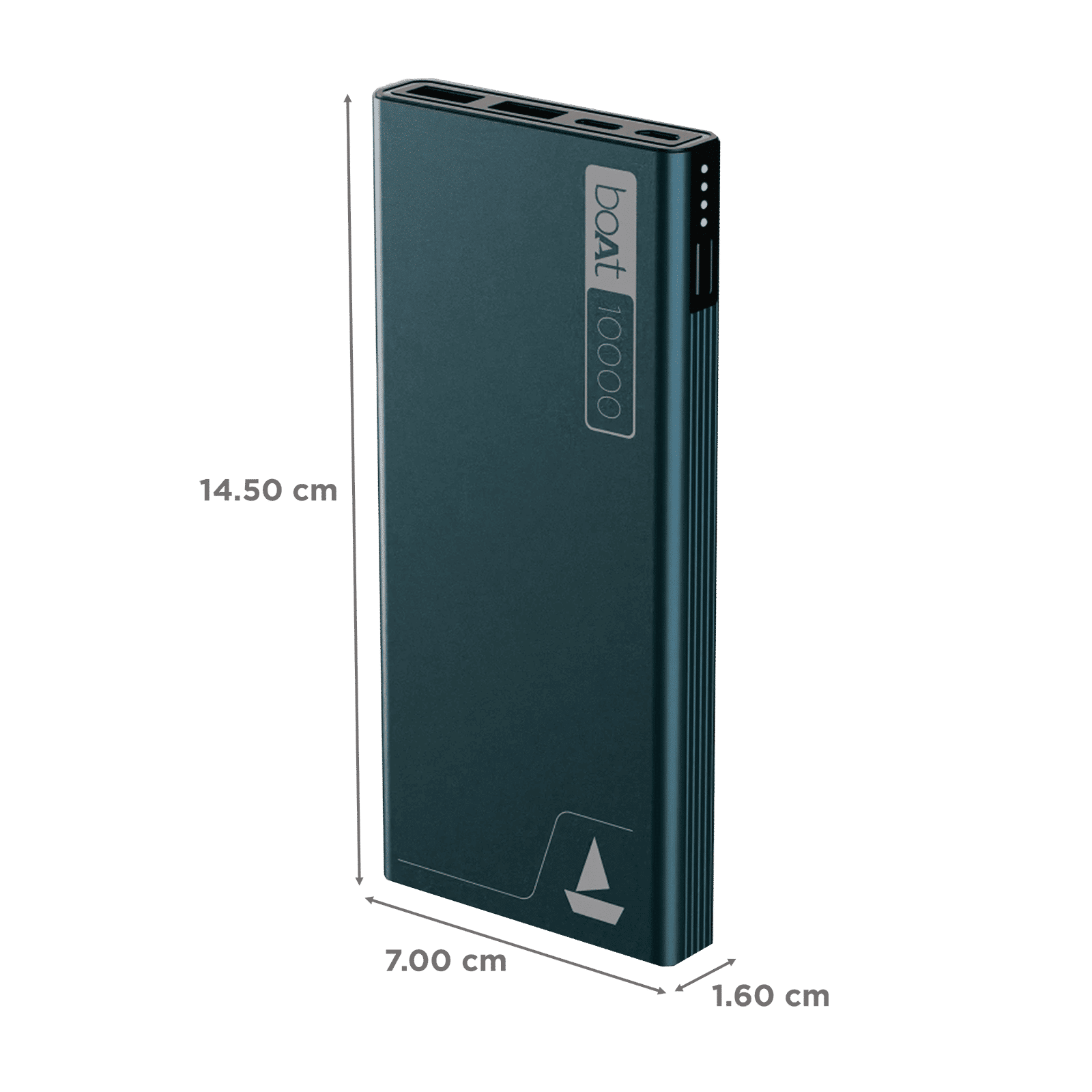 boAt Energyshroom PB300 10000 mAh 22.5W Fast Charging Power Bank (2 Type A, 1 Micro USB & 1 Type C Ports, Sleek Aluminium Casing, LED Indicators, Steel Blue)_2