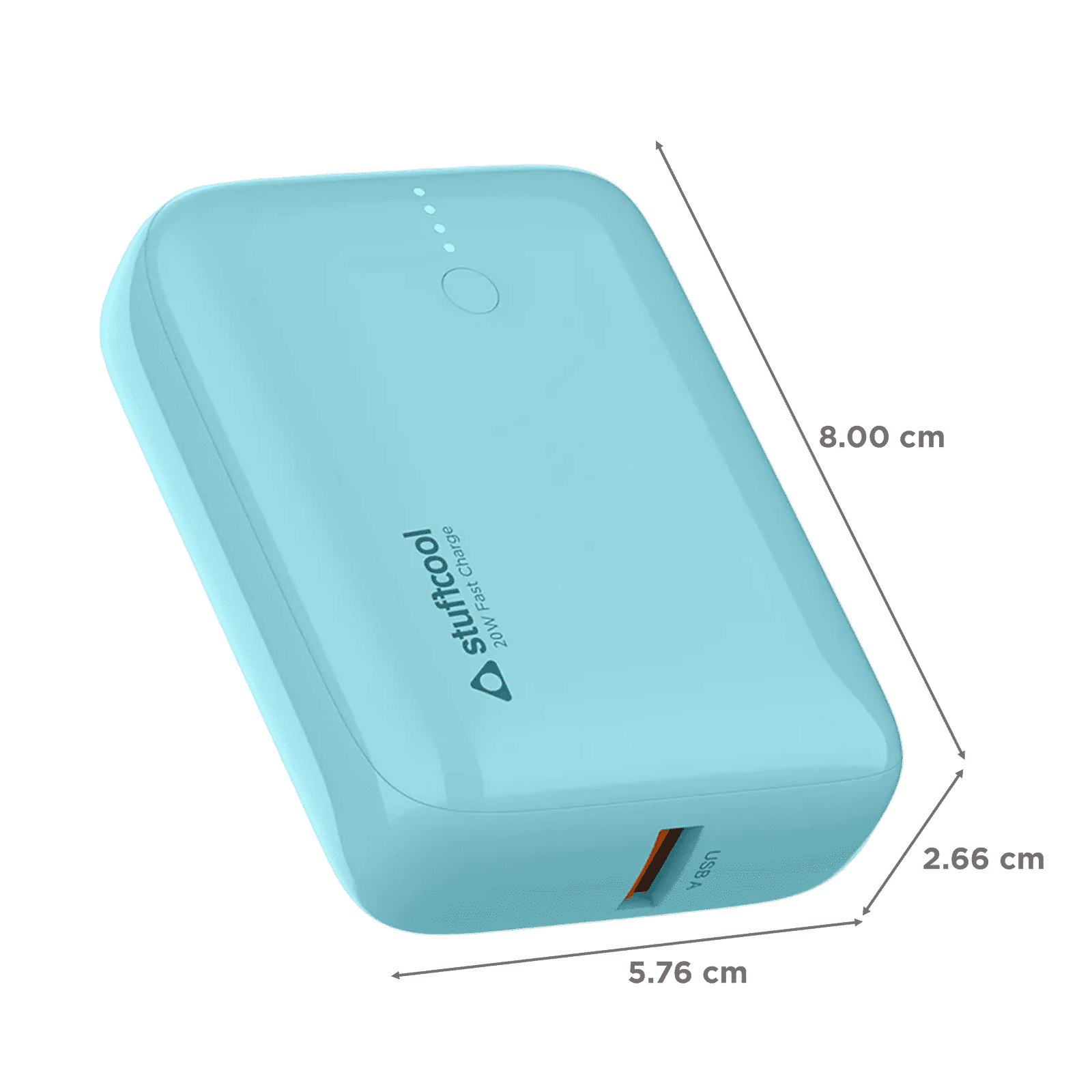 stuffcool Palm Smallest 10000 mAh 22.5W Fast Charging Power Bank (1 Type A and 1 Type C Ports, LED Indicator, Blue) stuffcool Palm Smallest 10000 mAh 22.5W Fast Charging Power Bank (1 Type A and 1 Type C Ports, LED Indicator, Blue)_2