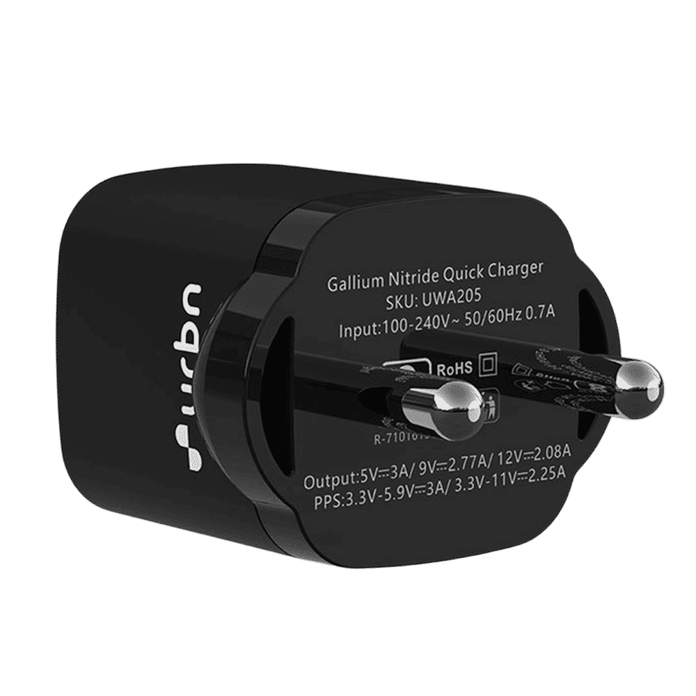 urbn GaN Pro 25W Type C Fast Charger (Adapter Only, GaN Technology, Black) urbn GaN Pro 25W Type C Fast Charger (Adapter Only, GaN Technology, Black)_5