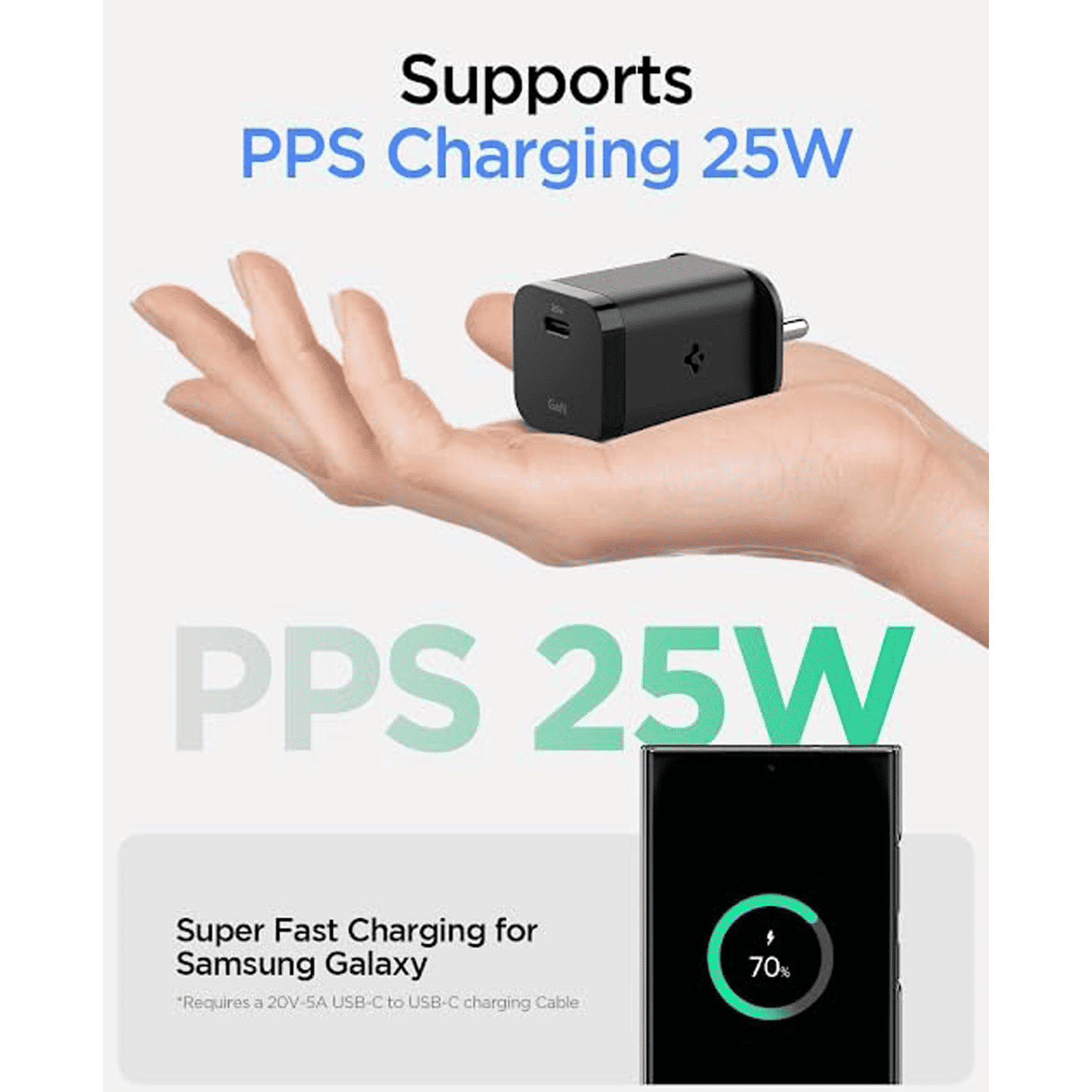 spigen PE2213 35W Type C Fast Charger (Adapter Only, Gan Technology, Black)_3