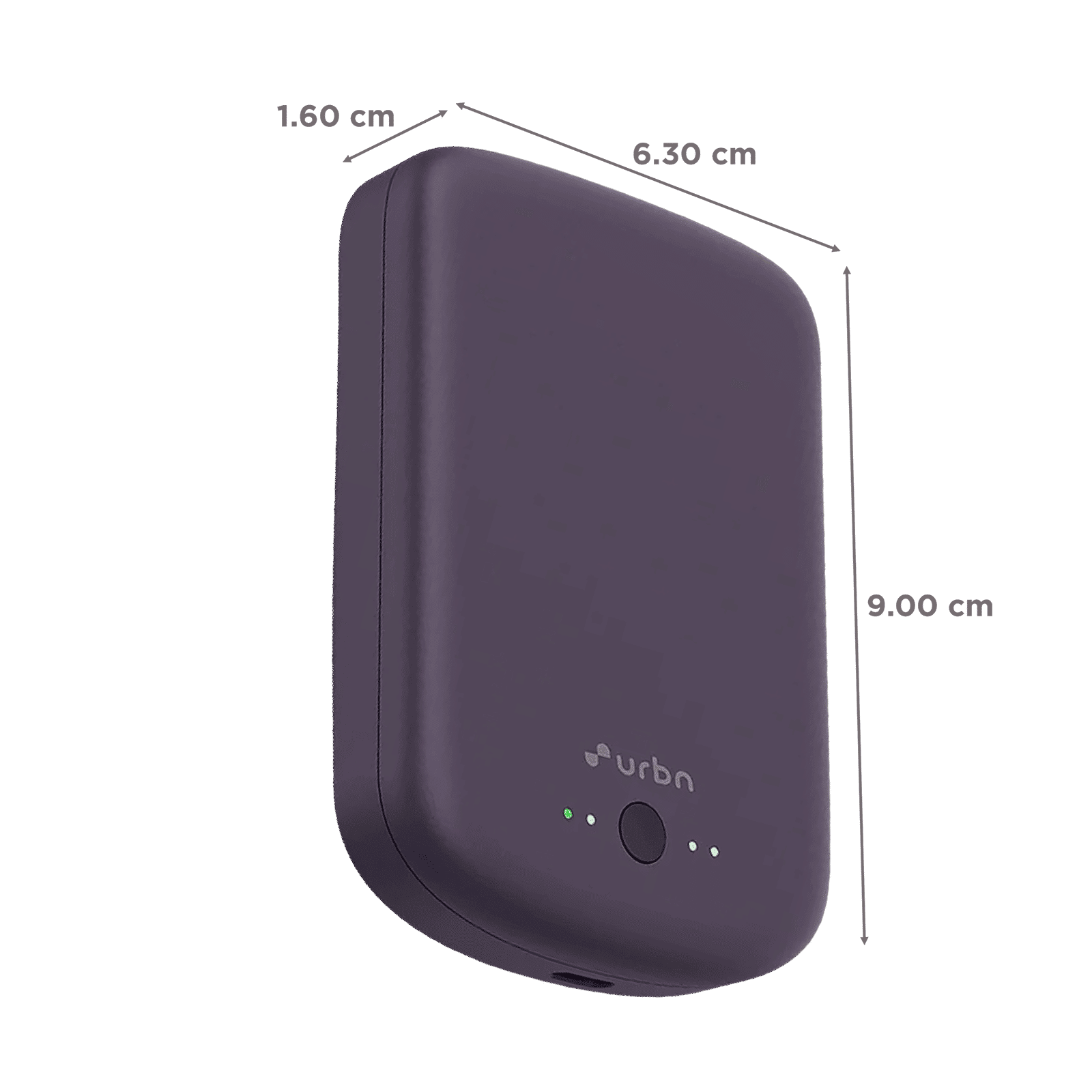 urbn Compact MagTag 5000 mAh 15W Fast Charging Power Bank (1 Type C & 2 Type A Ports, Magsafe Compatible, Purple)_2