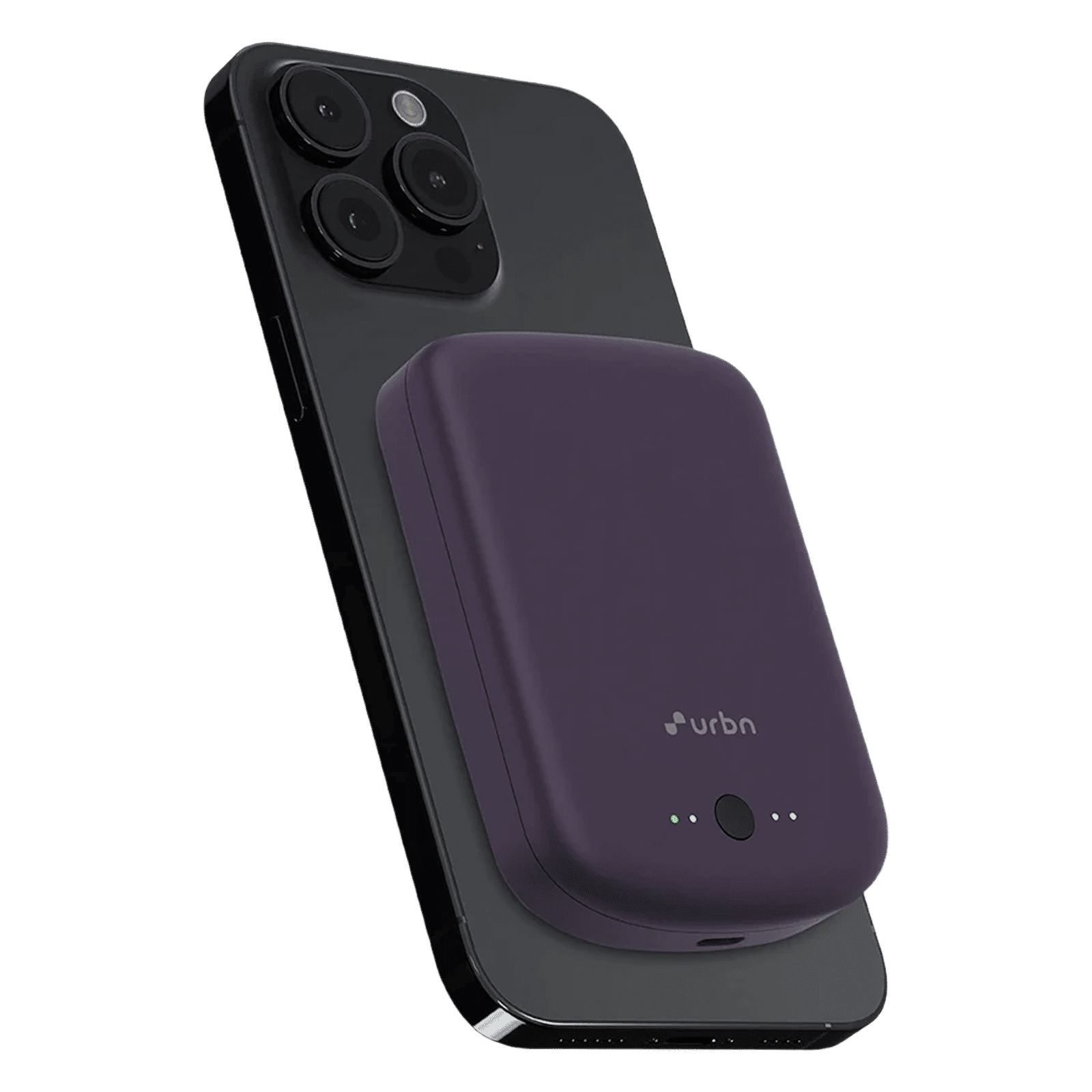 urbn Compact MagTag 5000 mAh 15W Fast Charging Power Bank (1 Type C & 2 Type A Ports, Magsafe Compatible, Purple)_4