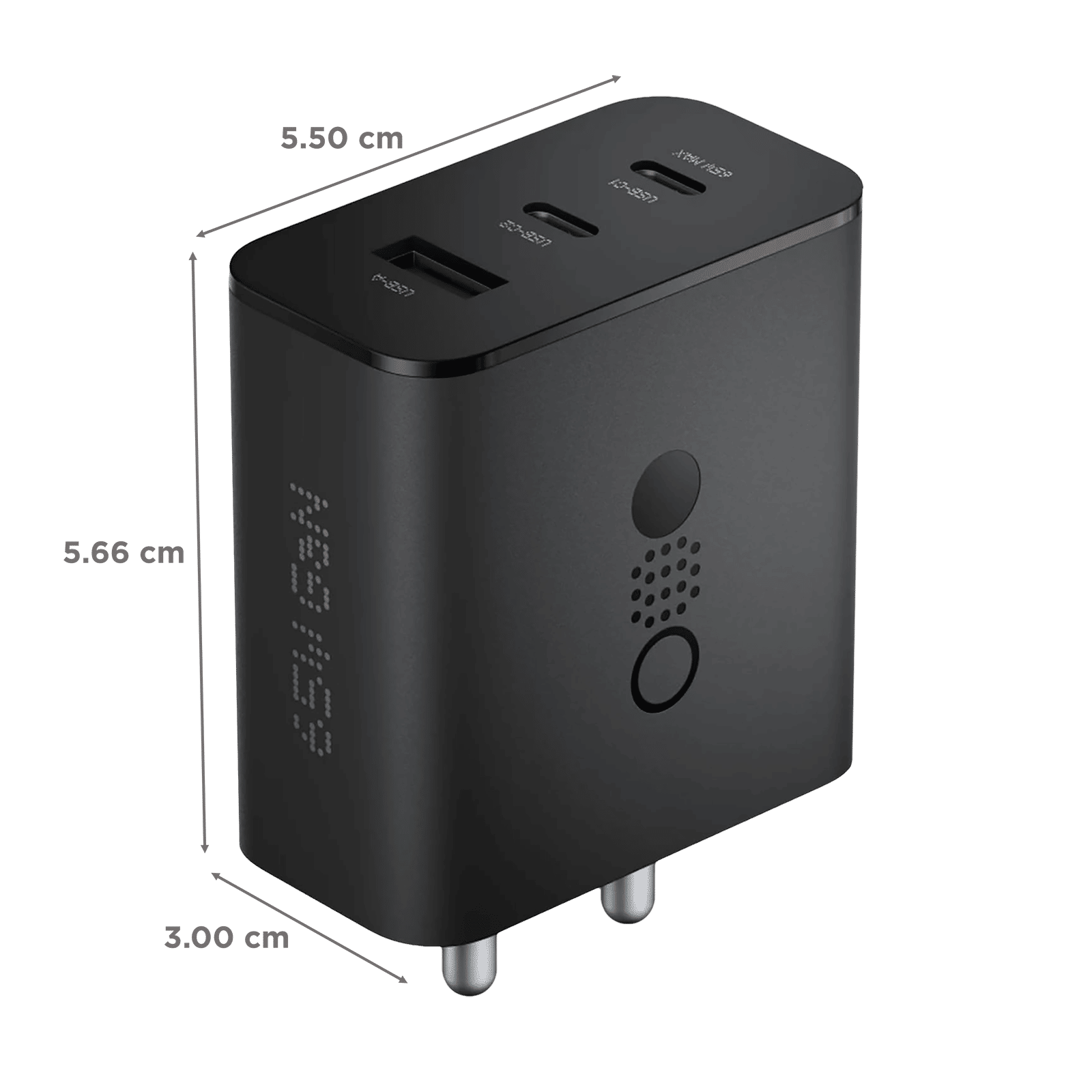 Nothing C332 65W Type A and Type C 3-Port Fast Charger (Adapter Only, GaN Technology, Dark Grey)_2