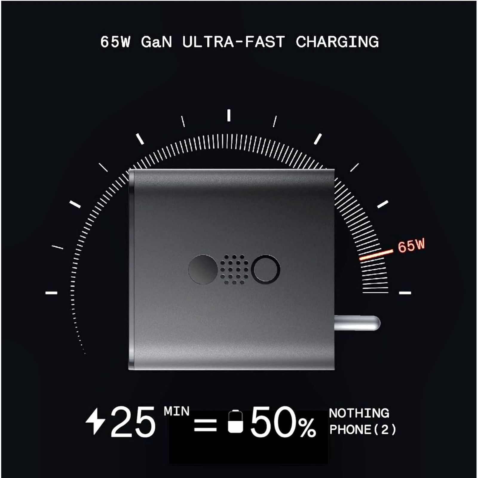 Nothing C332 65W Type A and Type C 3-Port Fast Charger (Adapter Only, GaN Technology, Dark Grey)_10