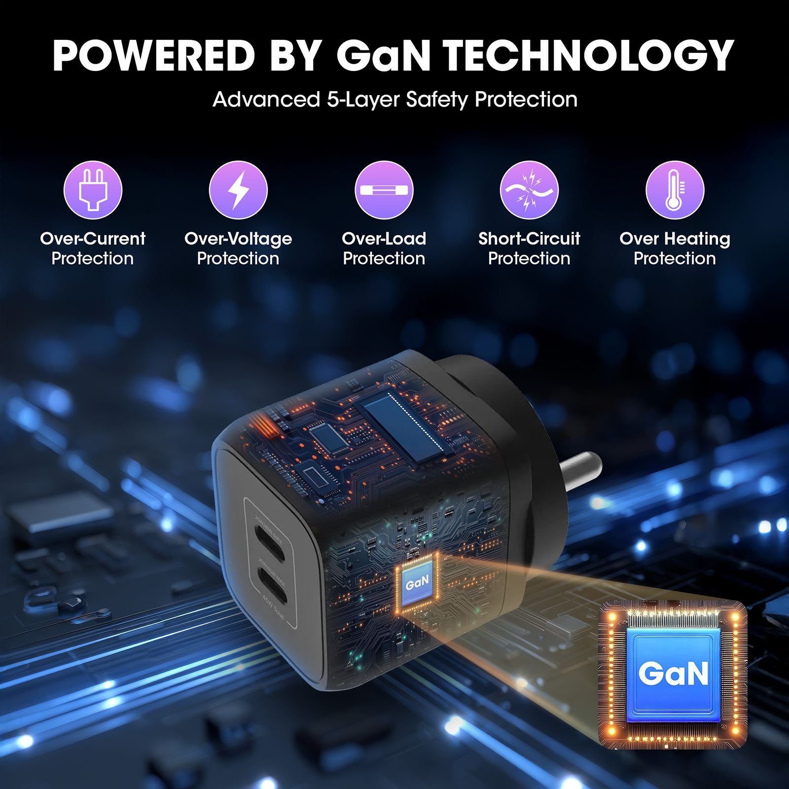 Croma 45W Type C 2 Port GaN Charger (Adapter Only, Black) Croma 45W Type C 2 Port GaN Charger (Adapter Only, Black)_4