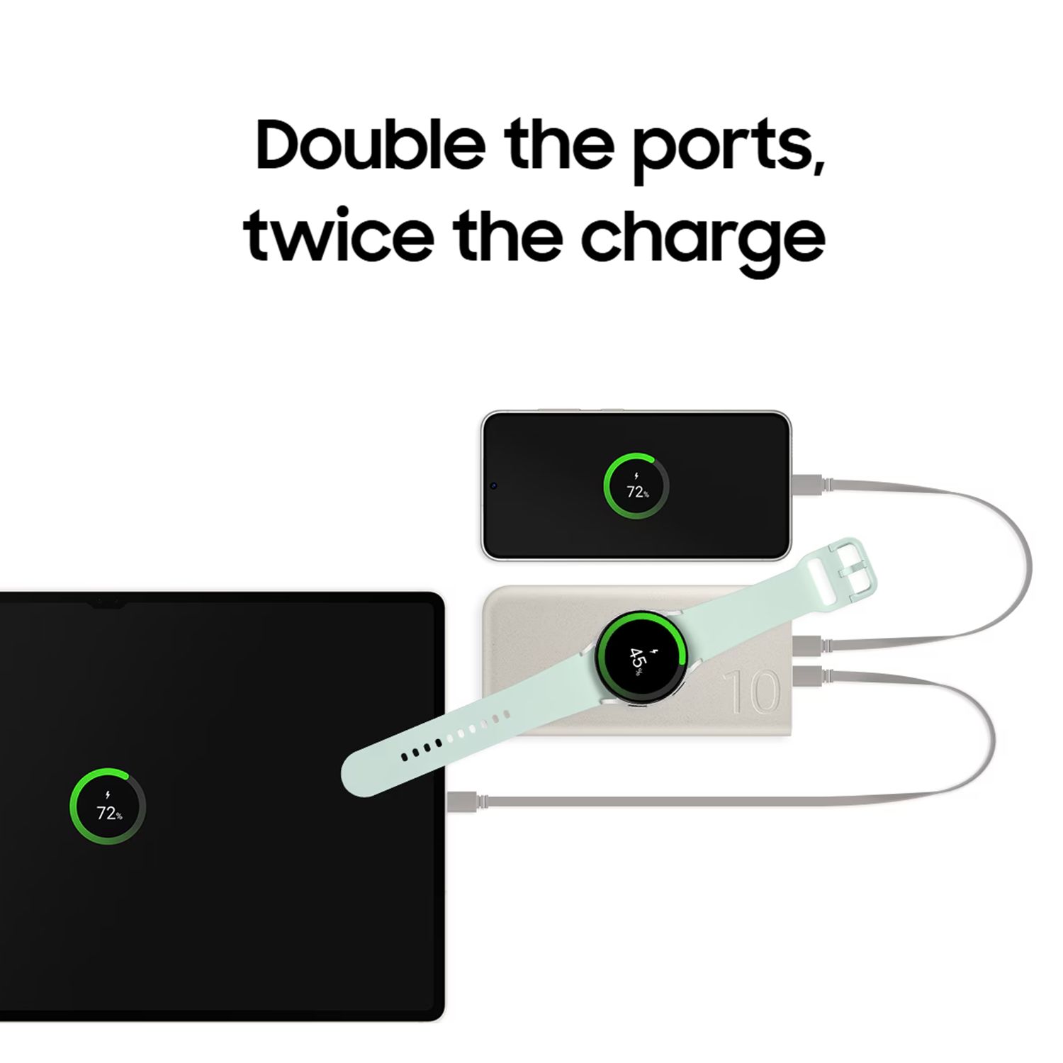 SAMSUNG 10000 mAh 25W Fast Charging Power Bank (2 Type C Ports, Wireless Charging, Beige)_12