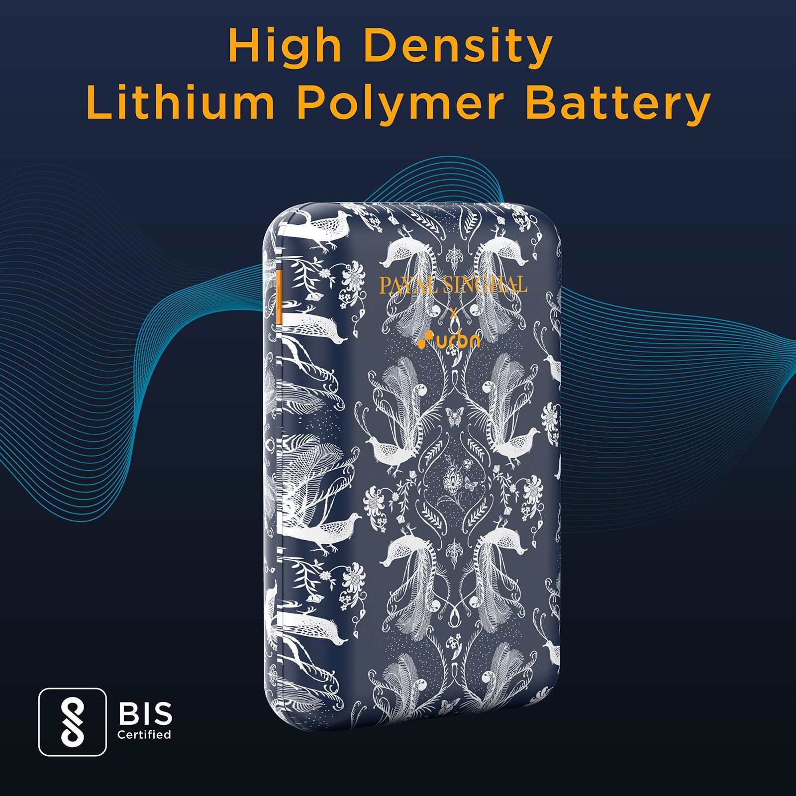 urbn Nano Slim Payal Singhal Edition 20000 mAh 22.5W Fast Charging Power Bank (1 Type A & 2 Type C Ports, 12 Layer Circuit Protection, PS Blue)_10