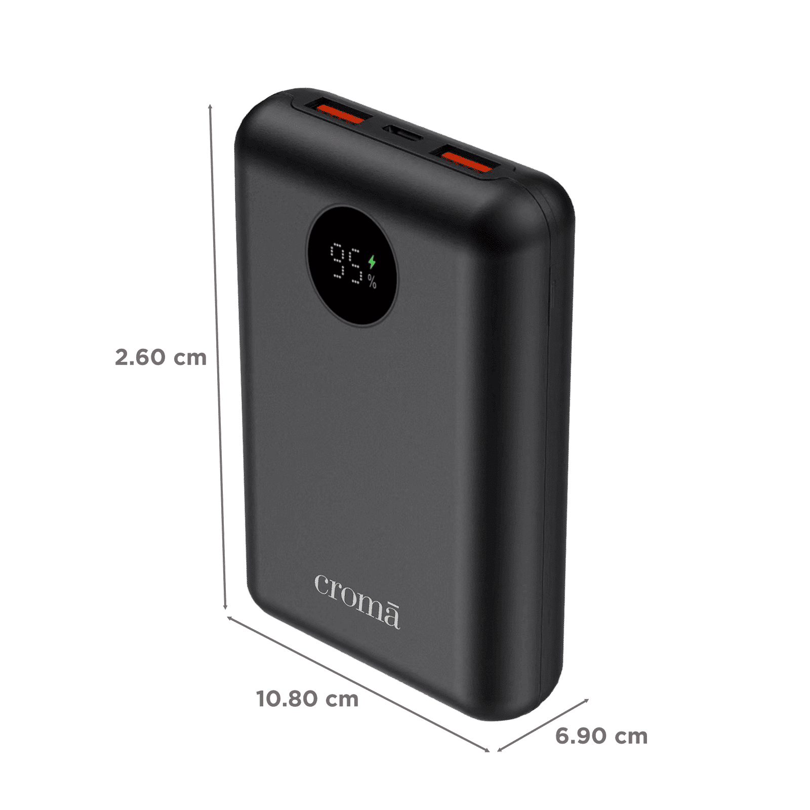 Croma 20000 mAh 22.5W Fast Charging Power Bank (1 Type C Port, 2 Type A Port, Multi Layer Protection, Black) Croma 20000 mAh 22.5W Fast Charging Power Bank (1 Type C Port, 2 Type A Port, Multi Layer Protection, Black)_2