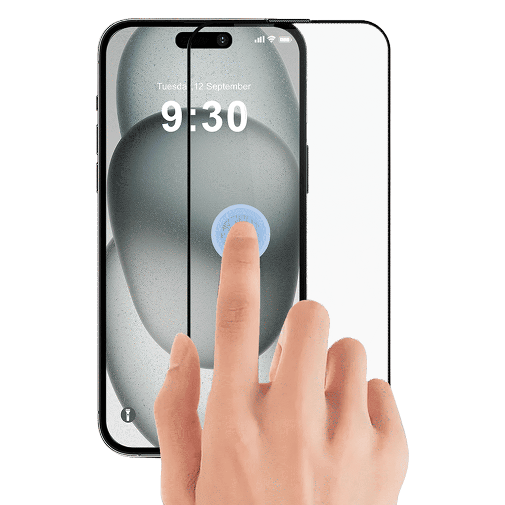 GRIPP Matte Tempered Glass for Apple iPhone 15 (3D Rounded Edges)_5